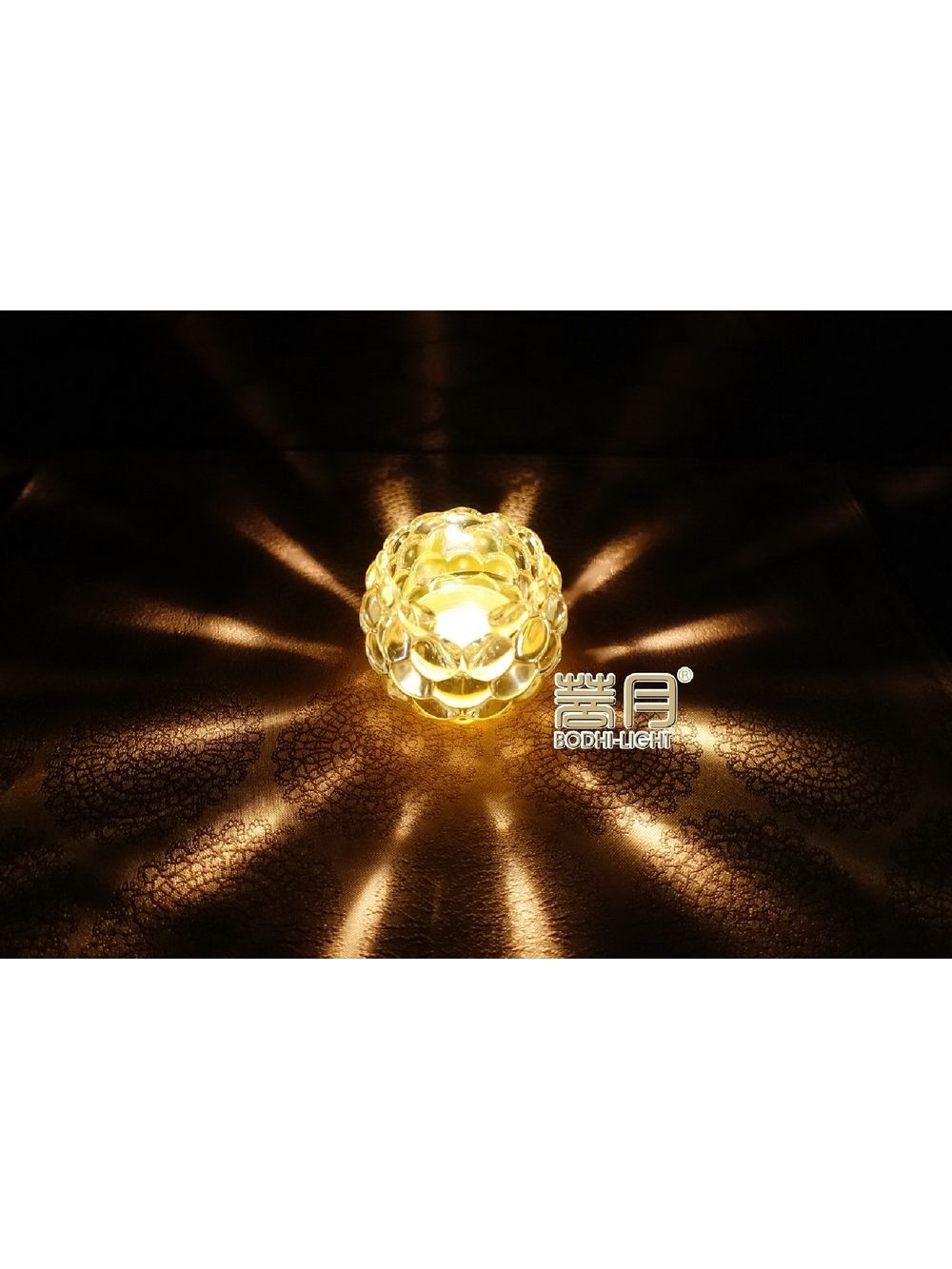 菩月【珍珠】水晶玻璃酥油燈座燭臺、供佛、供燈燭台、佛教用品