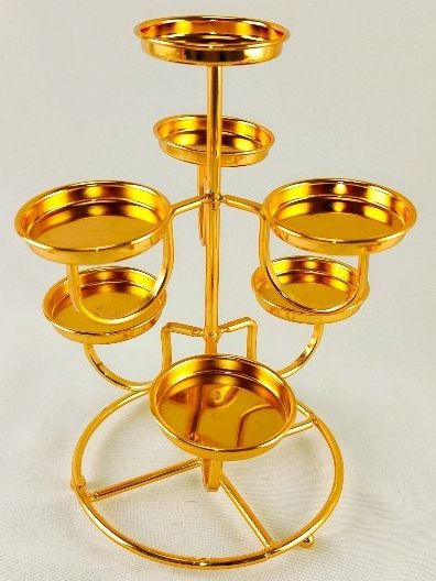 三層祈福七星燈座、金屬燈架、供燈、供佛、有殼酥油燈專用、佛教道教用品、蠟燭台