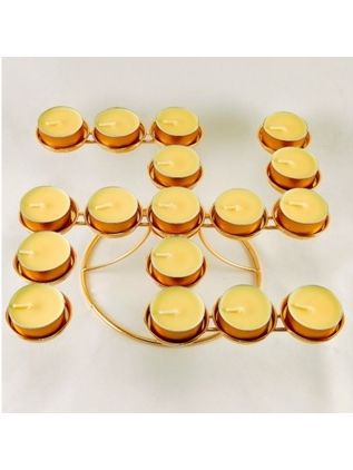 卍字型17盞式酥油燈座、金屬燈架、供燈、供佛、有殼酥油燈專用、佛教道教用品、蠟燭台