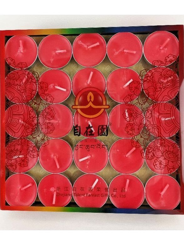 菩月自在園 3小時【紅色】【100粒裝】 100%純植物酥油燈、純天然無添加任何化學香精