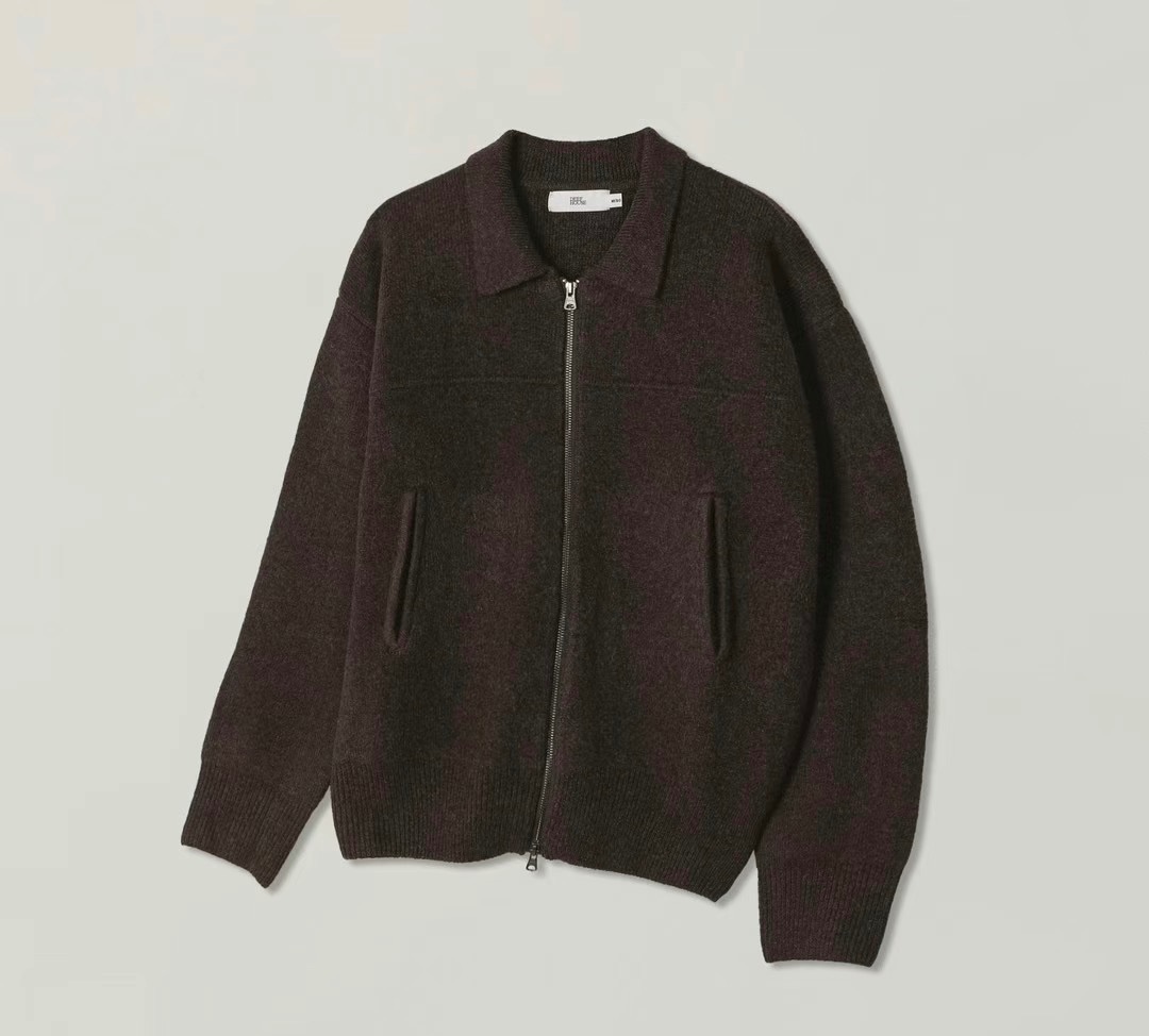 雙拉鏈針織外套