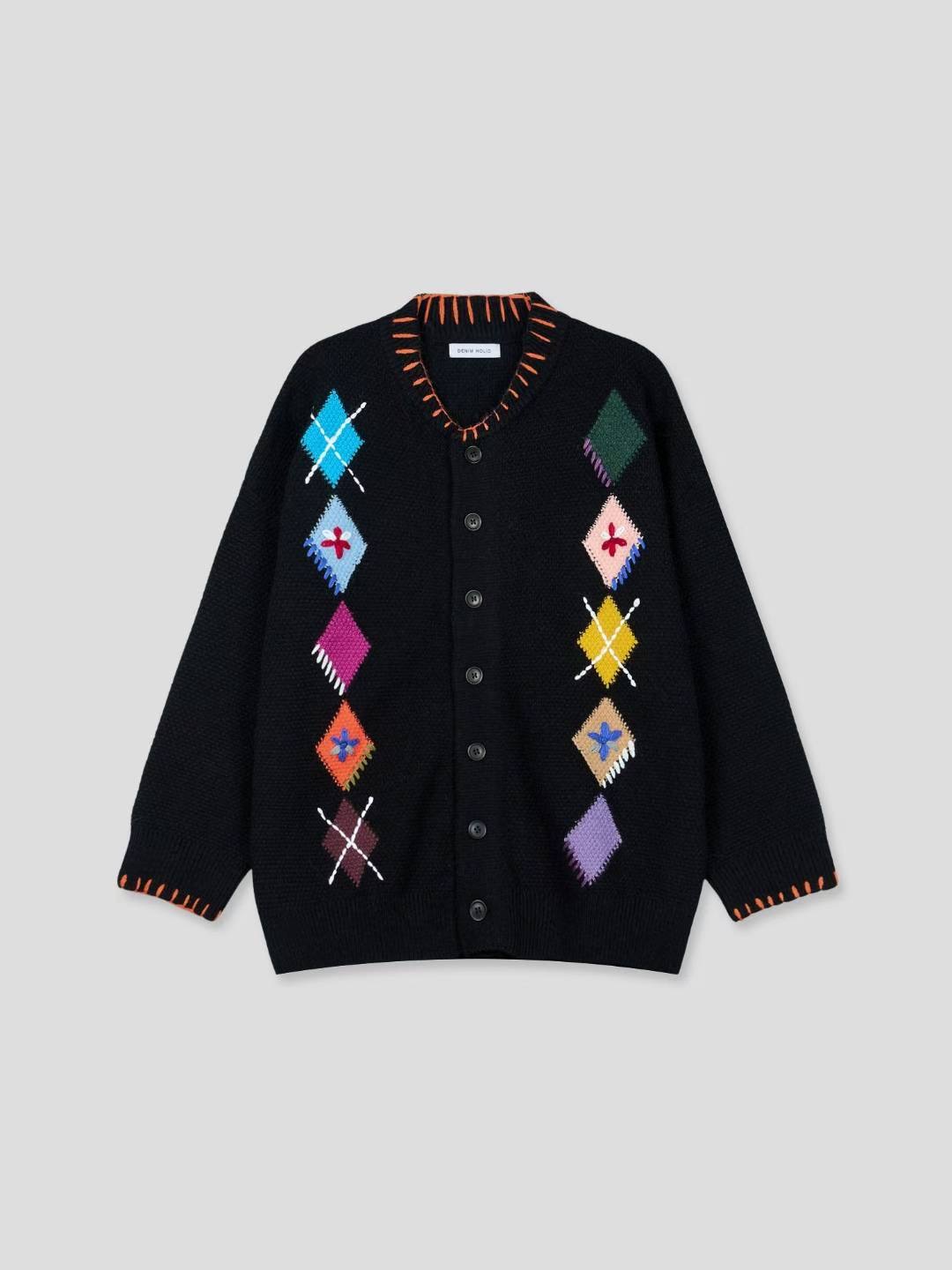 鈕釦圖案針織外套