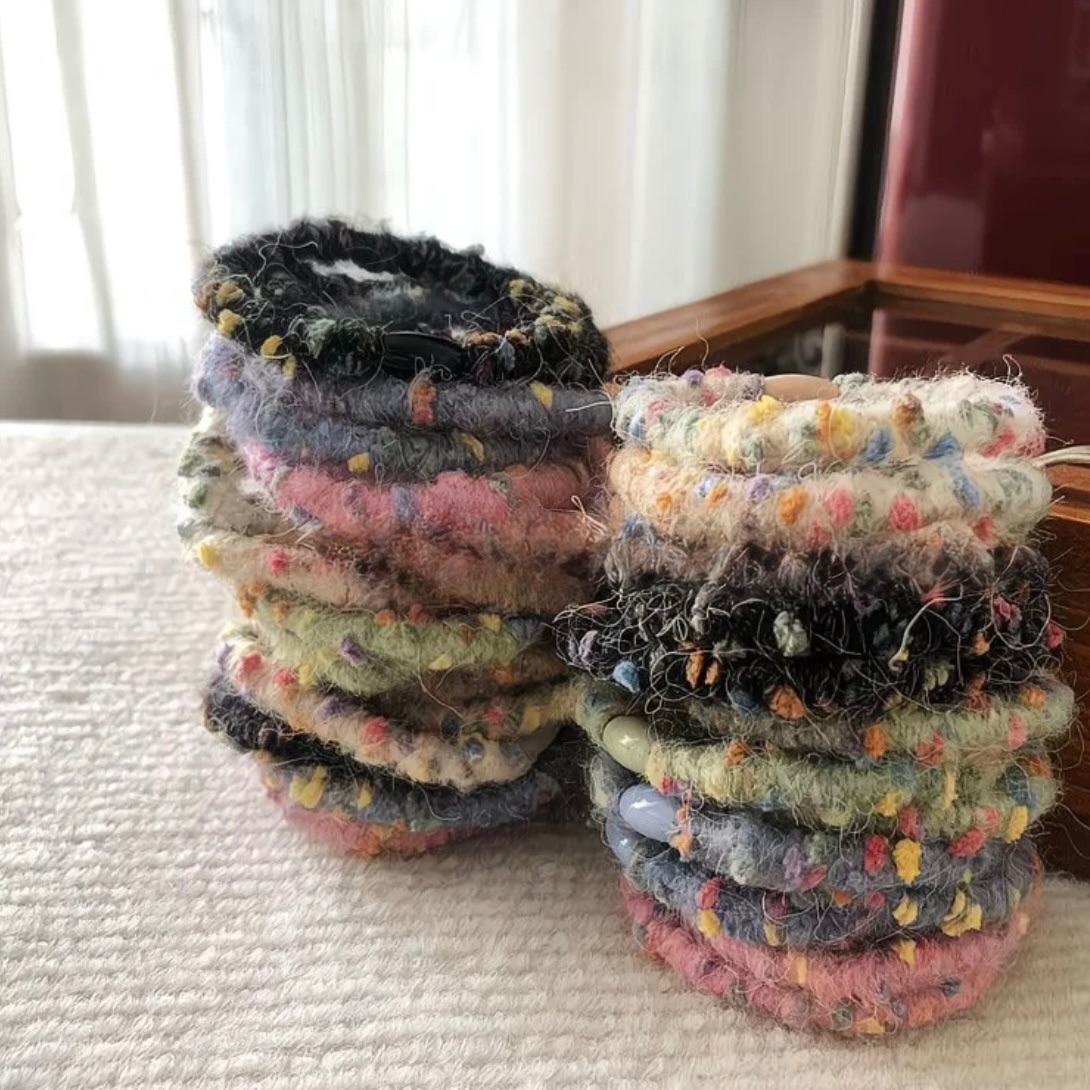 💖彩色毛線髮圈（小熊🐻加購推薦！）