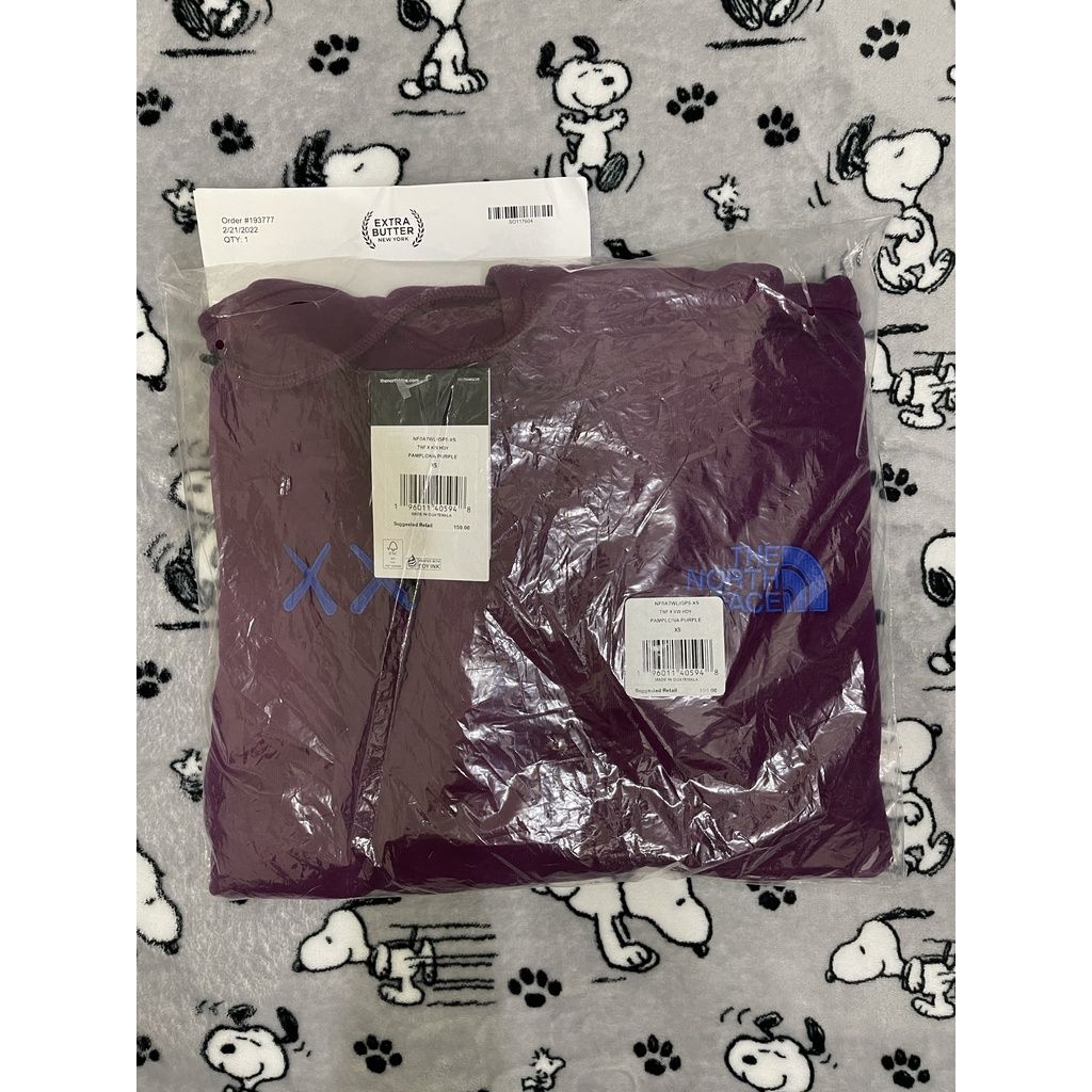 THE NORTH FACE X KAWS HOODIE 帽T 深紫 - XS全新