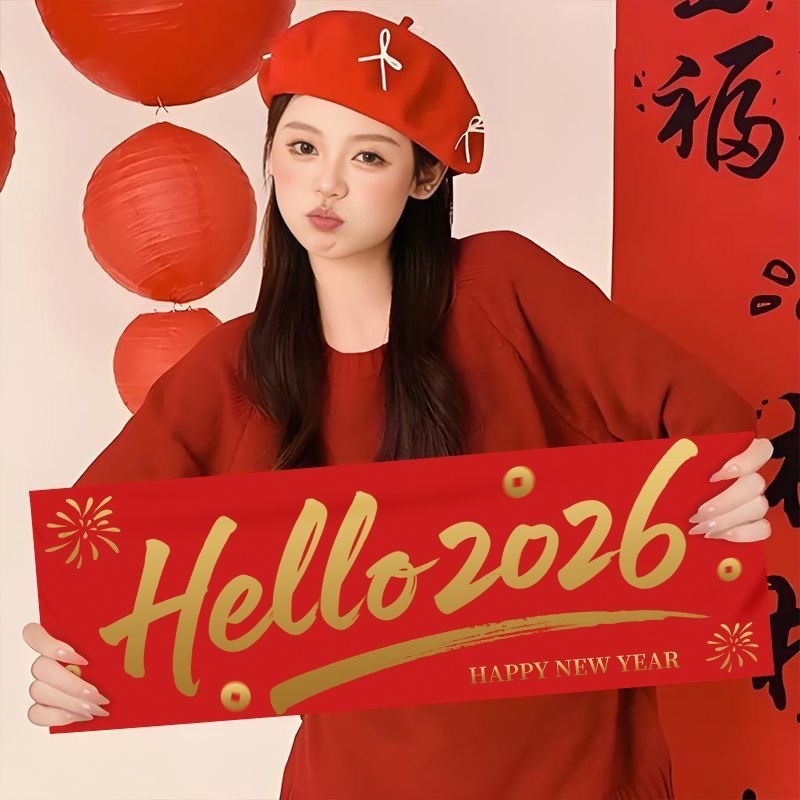 新年照必備‼️2026新年手持橫幅春聯🧨20*60cm