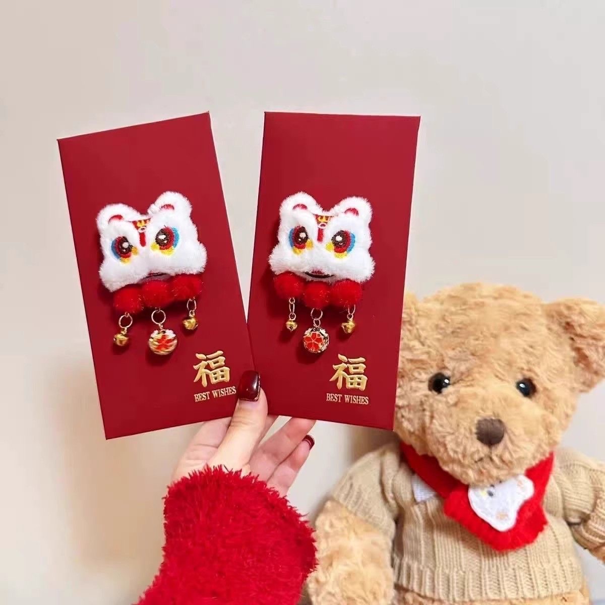 寶寶滿月也適合用🥳立體醒獅毛球紅包袋🧧