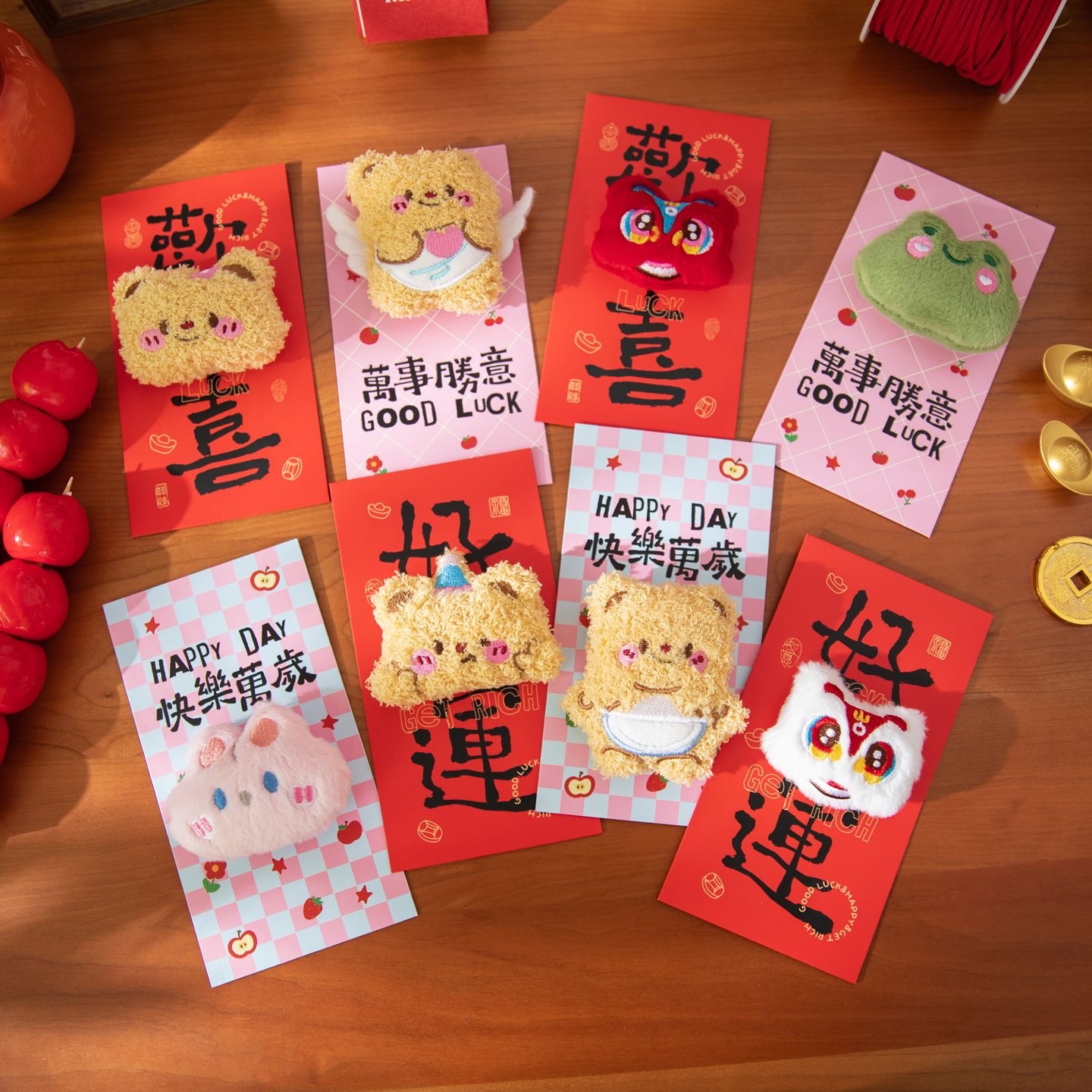 可愛毛絨紅包混搭（6入）