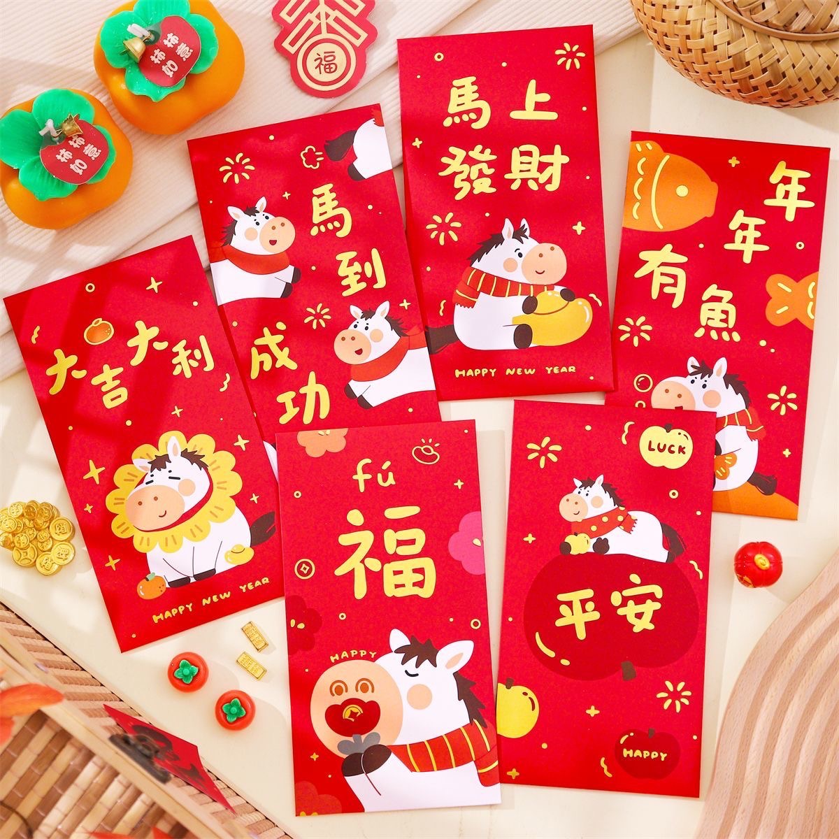 2026馬年燙金紅包袋🧧（6入）