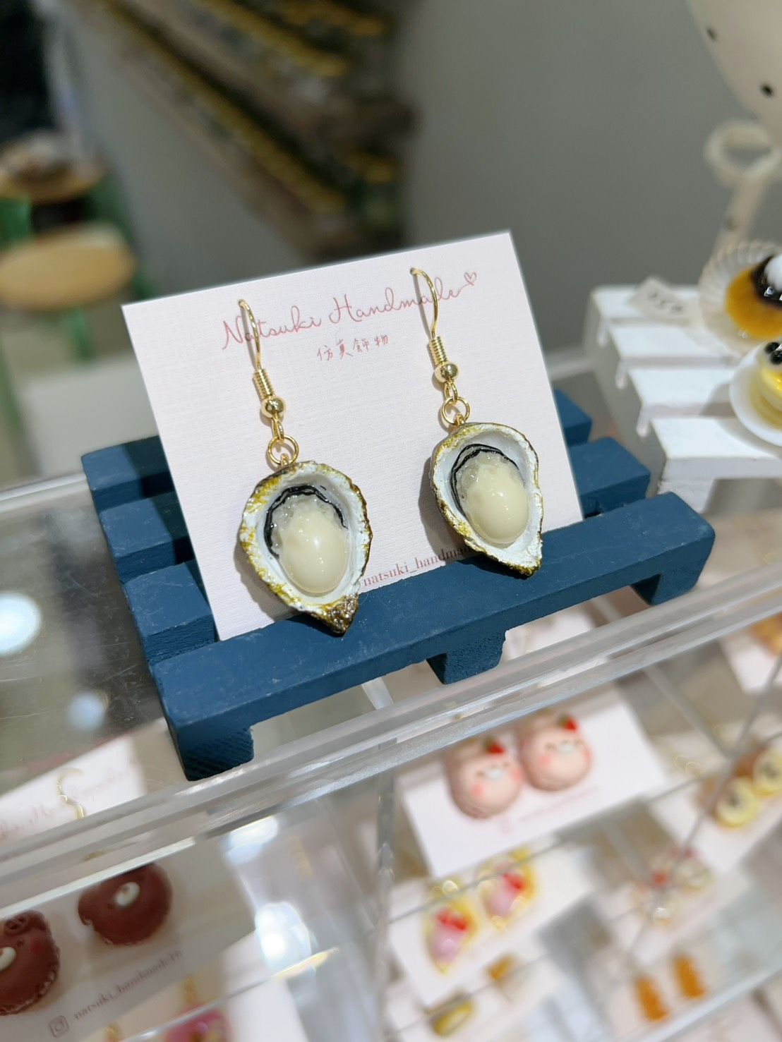 鮮蚵耳環-可改夾式  鮮蚵吊飾