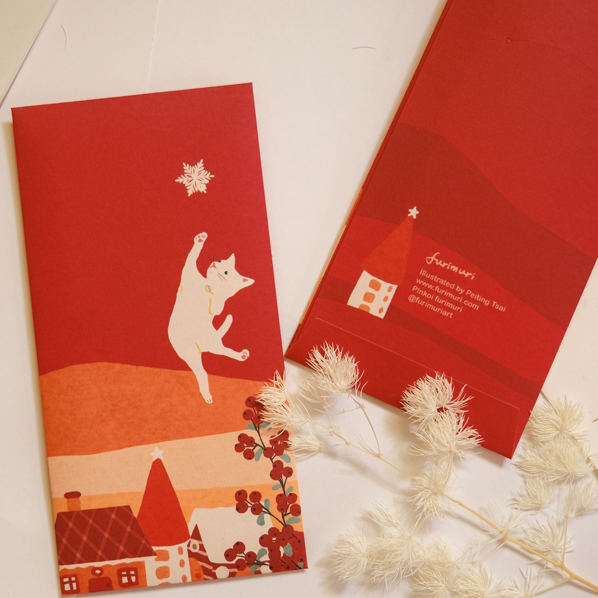 紅包袋 貓步高升3入組