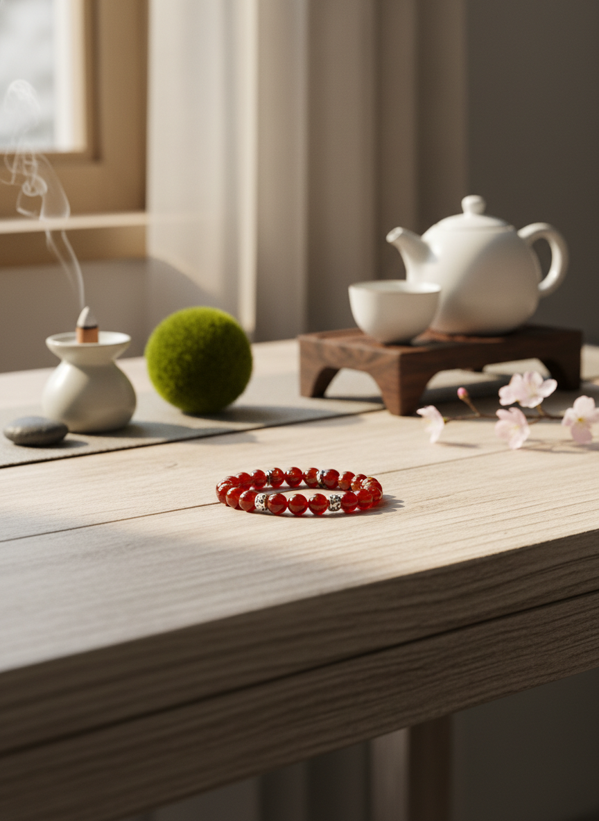 紅韻梵音｜天然紅碧璽六字真言手串 #紅碧璽手串 #六字真言 #能量飾品 #轉運手鍊 #原創設計 #手串推薦 #身心靈平衡