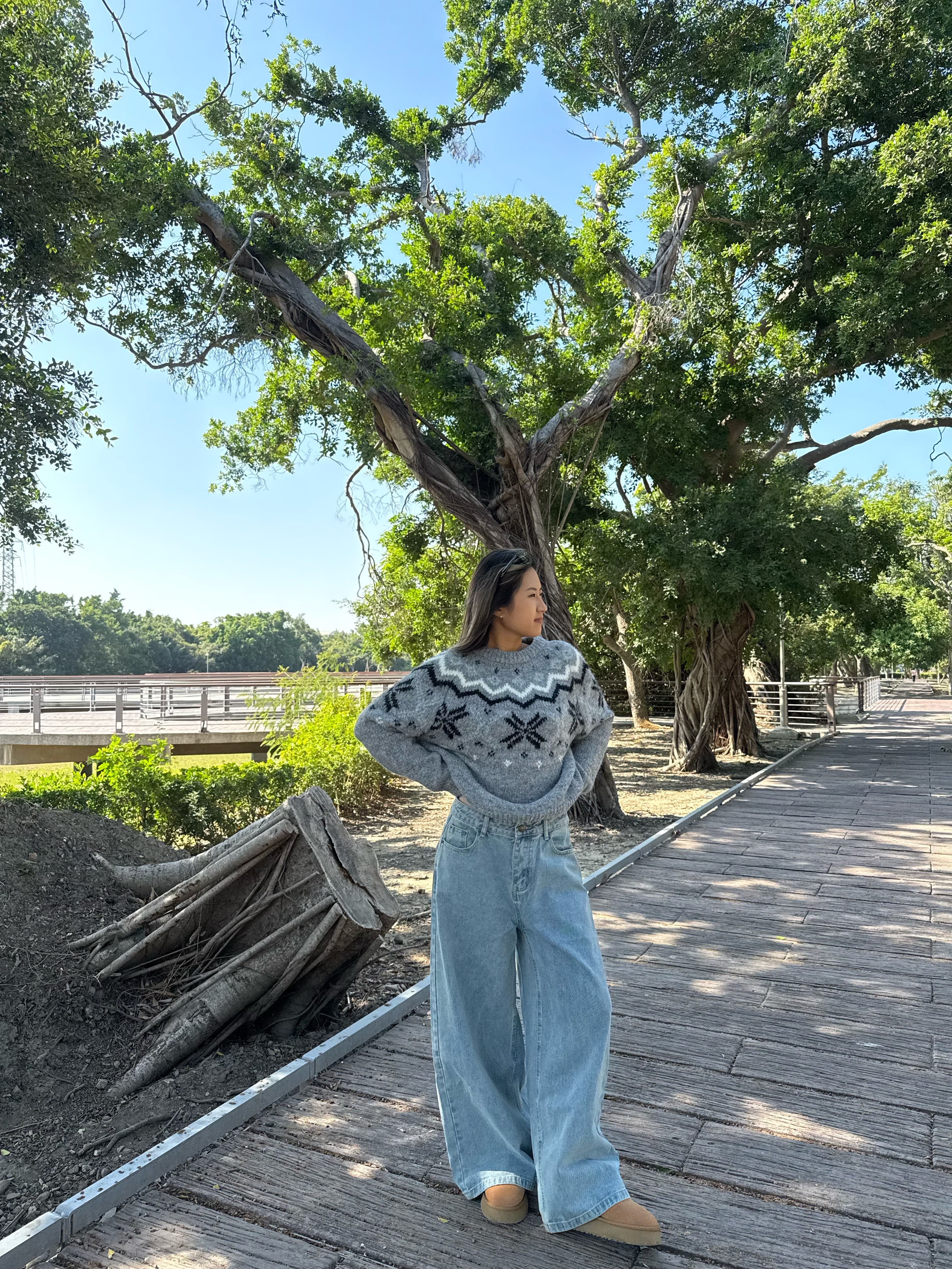 淺藍闊腿必收🩵 歐美 高腰 寬鬆 大闊腿  落地牛仔褲