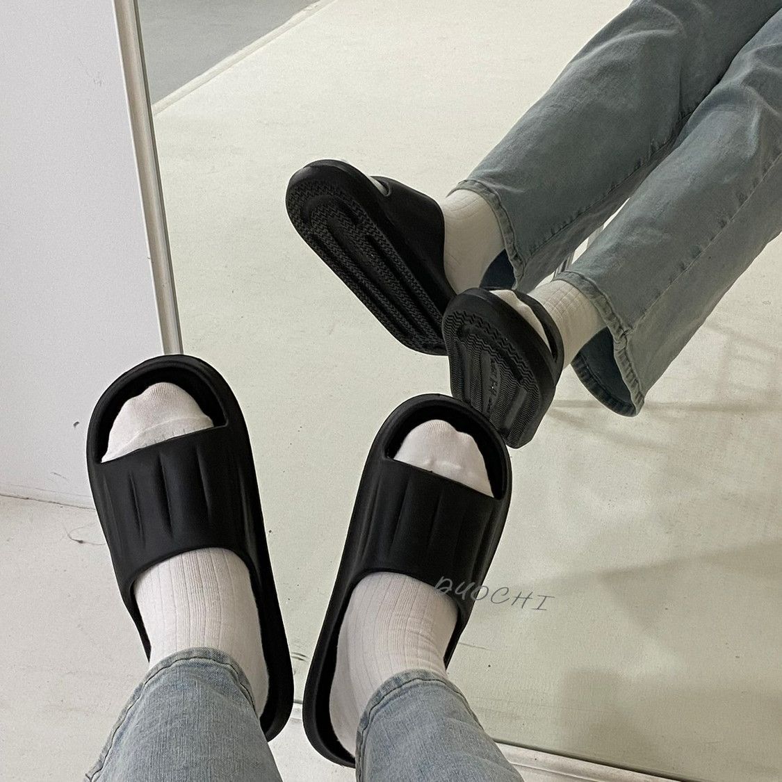 福利品出清 大尺碼條紋拖鞋 29、30cm可以穿