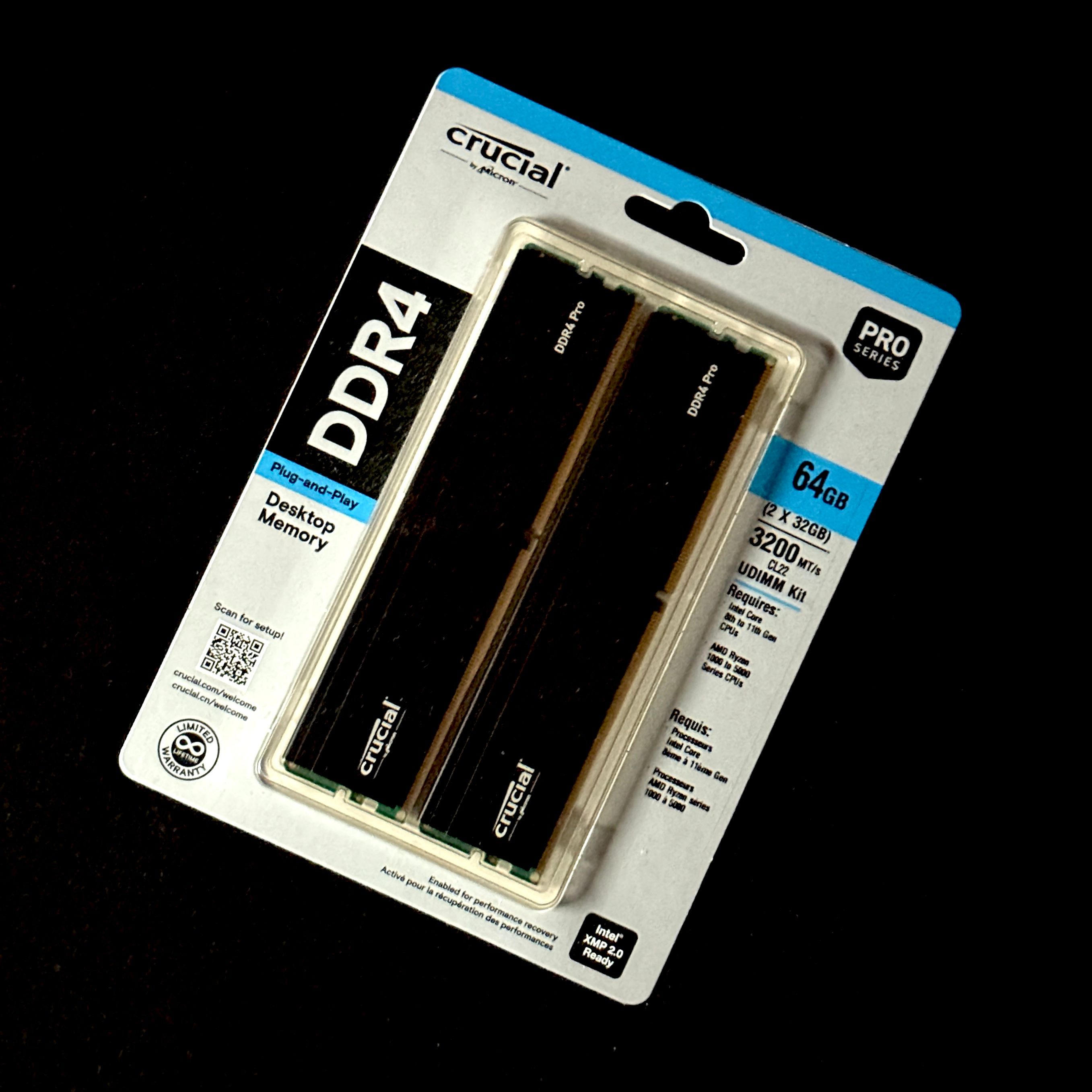 Micron Crucial PRO 美光 DDR4 3200 64G （32G*2）