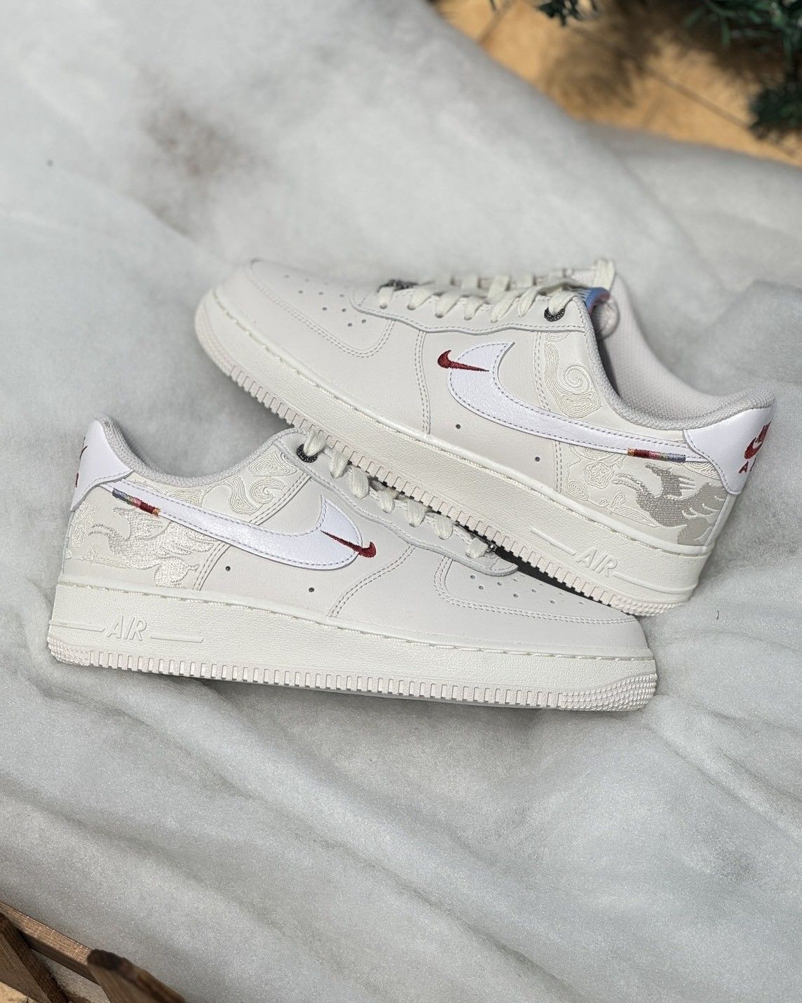 現貨在台 Nike Air Force 1 ’07 ’CNY’ 白紅 馬年 新年 刺繡 皮革