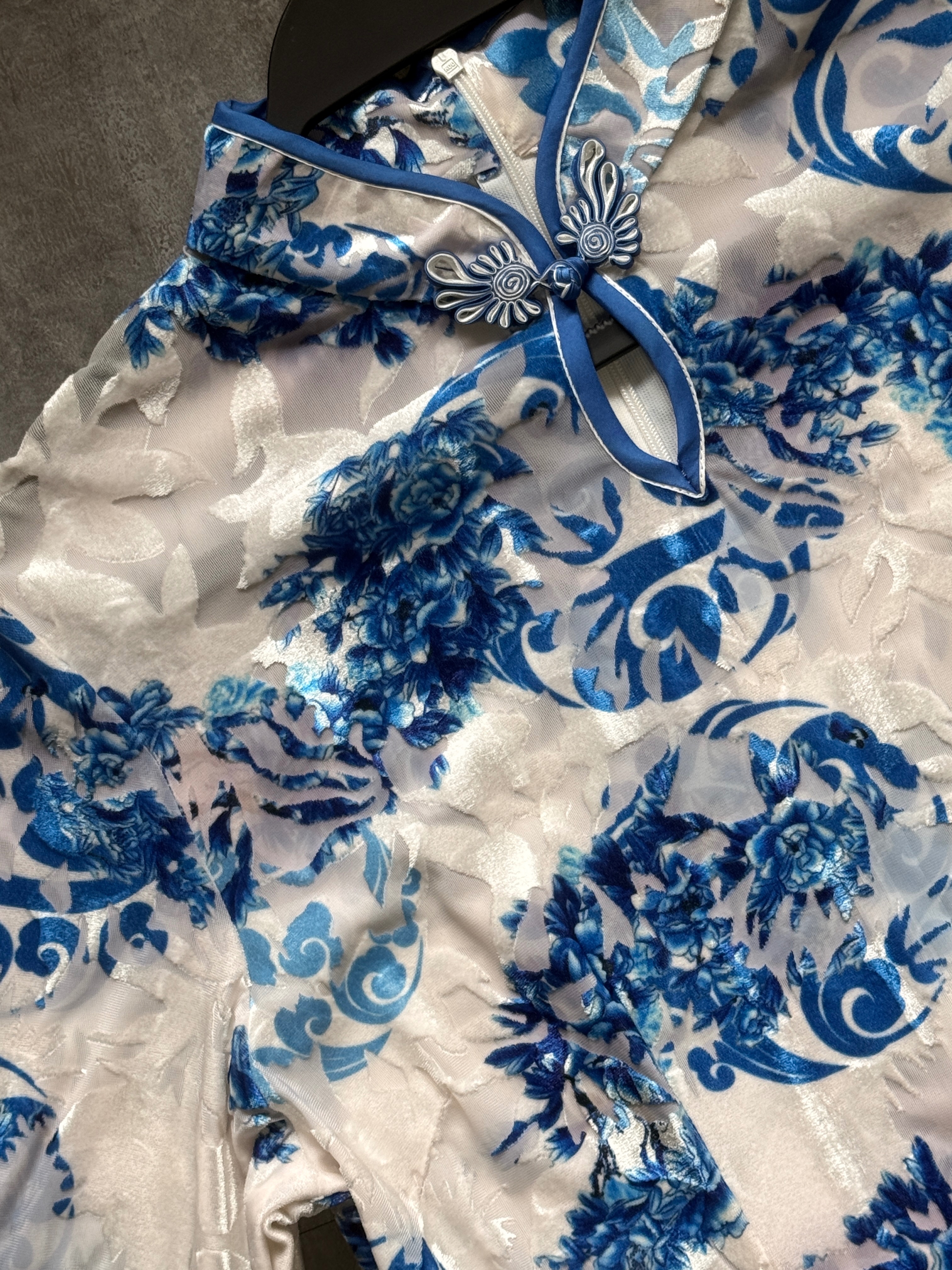 青花感旗袍 - 標準尺寸 XXL （有彈性）