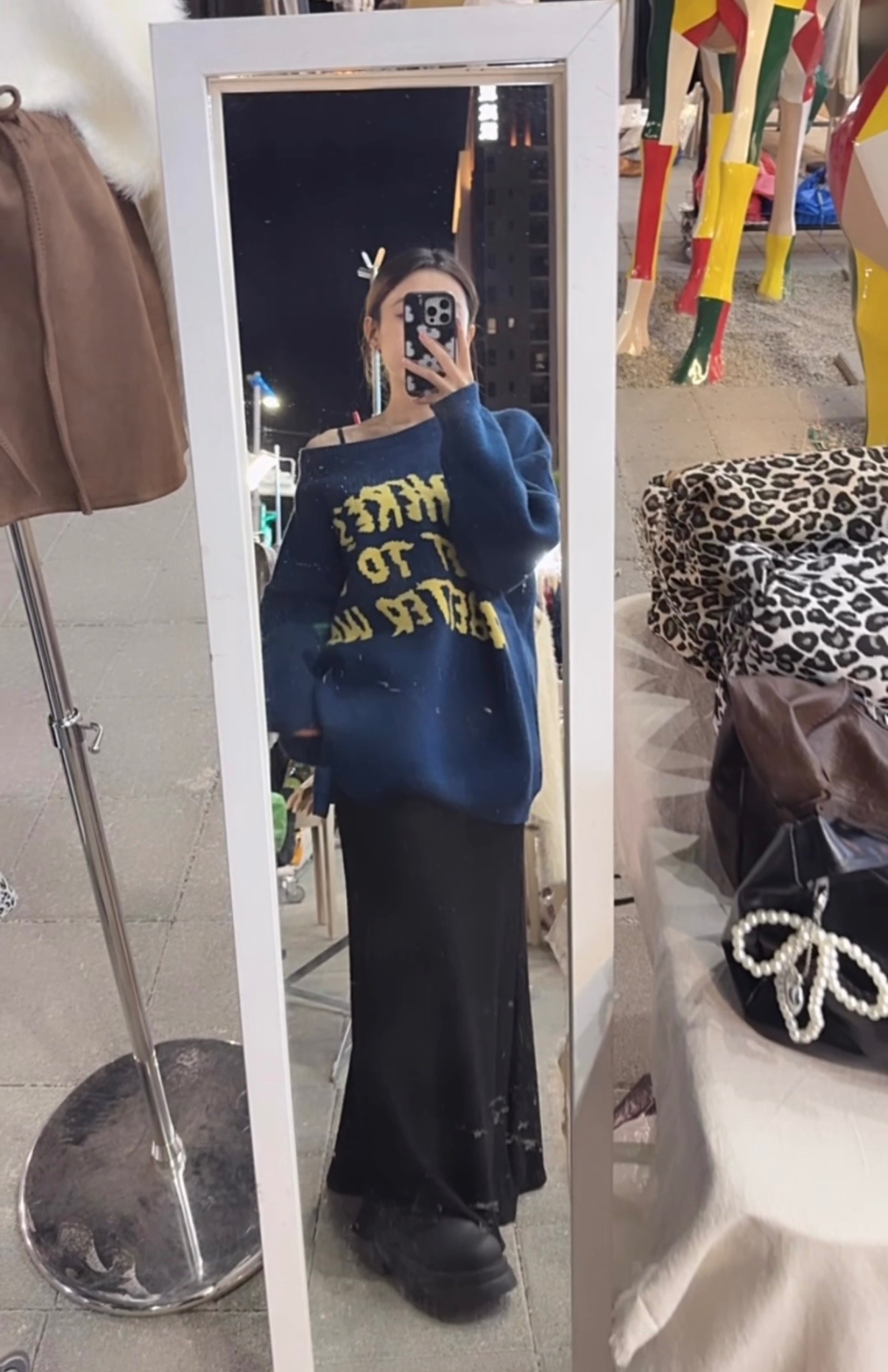 🇰🇷厚磅撞色字母毛衣