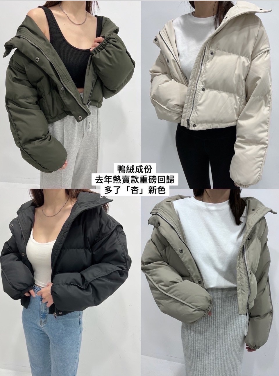 🛒自留✨短版鴨絨鋪棉外套