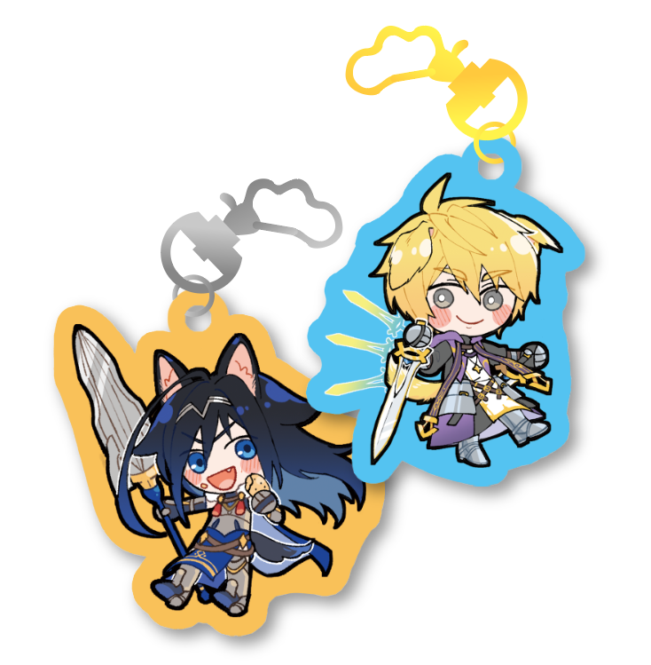 【英雄之王】不透明滴膠壓克力吊飾（約翰＆芙蘭）