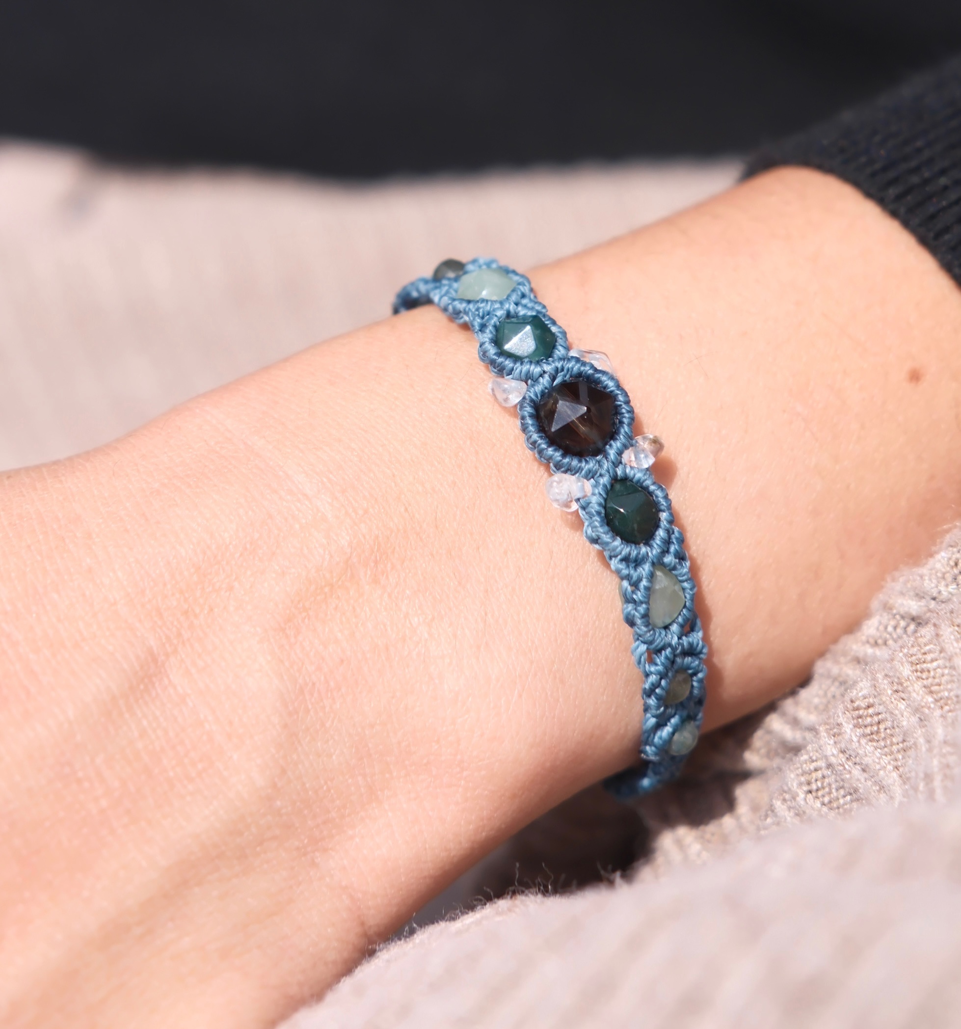 礦石編織手繩//茶晶|水草瑪瑙|東菱玉|綠髮晶|藍磷灰