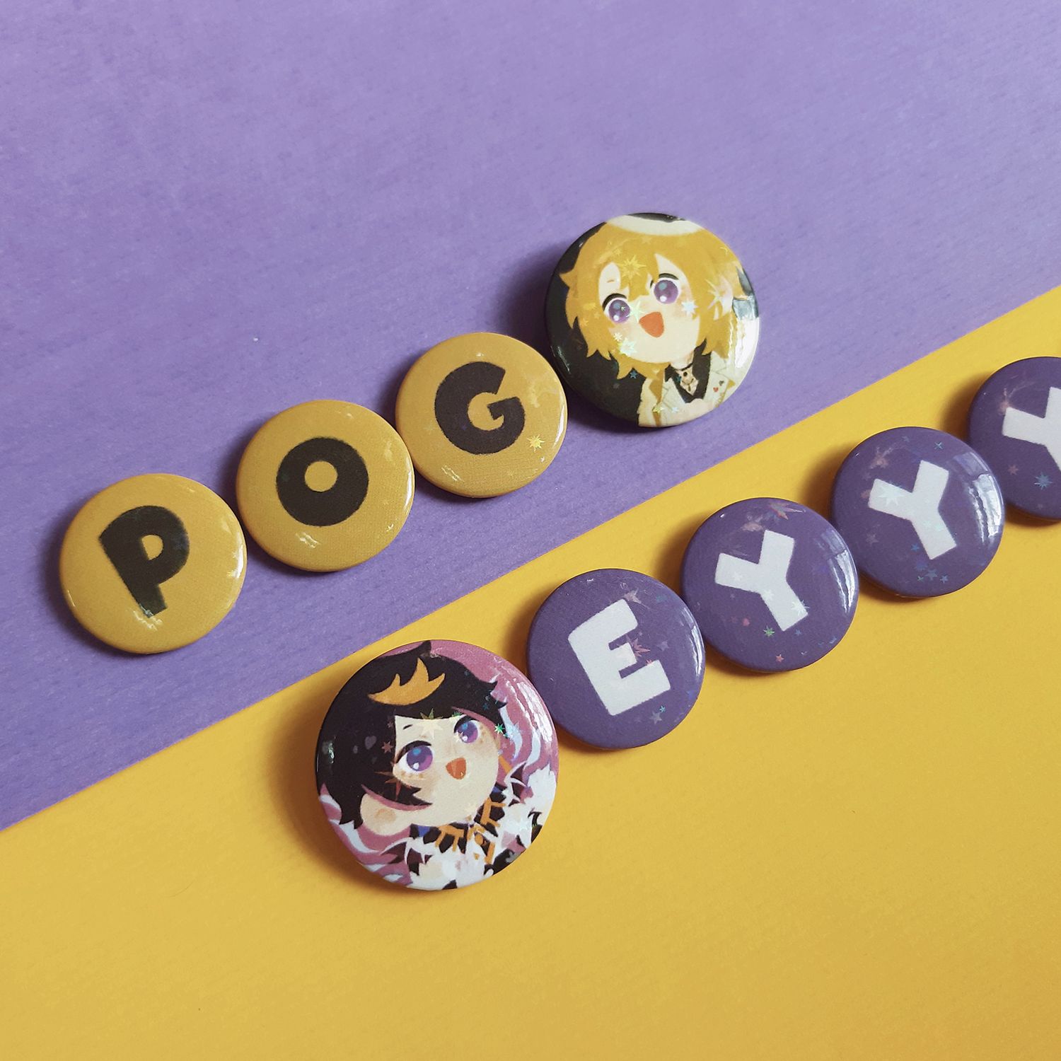 【二創｜彩虹社EN】 Luxiem POG / EYY 雷射徽章組