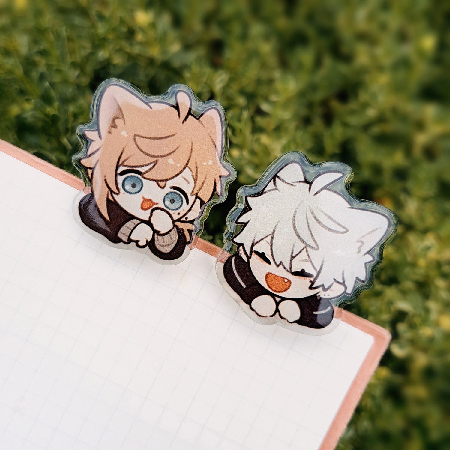 【二創｜彩虹社】 ChroNoiR🖤 叶 / 葛葉 滴膠壓克力夾子