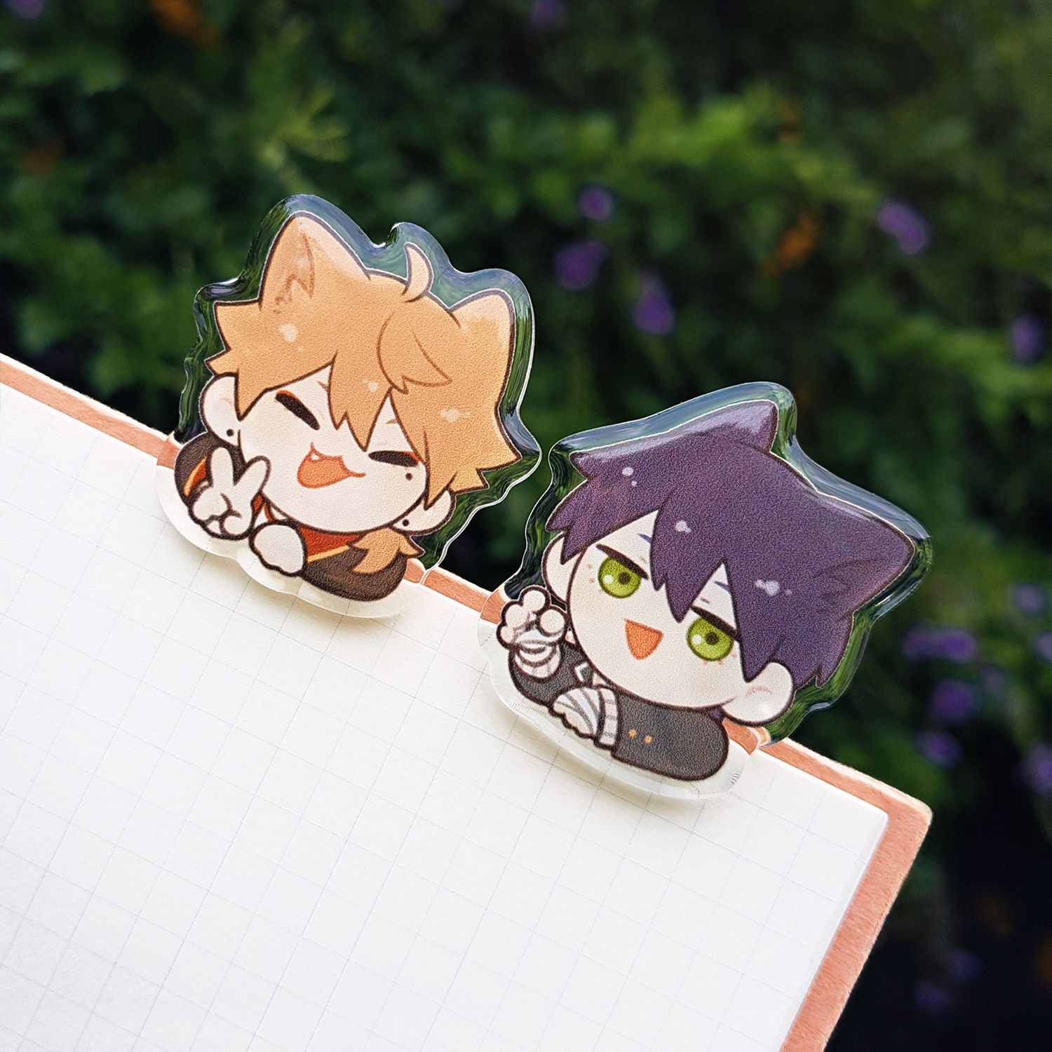【二創｜彩虹社】 TOGABITO🧡💜 剣持刀也 / 伏見ガク 滴膠壓克力夾子