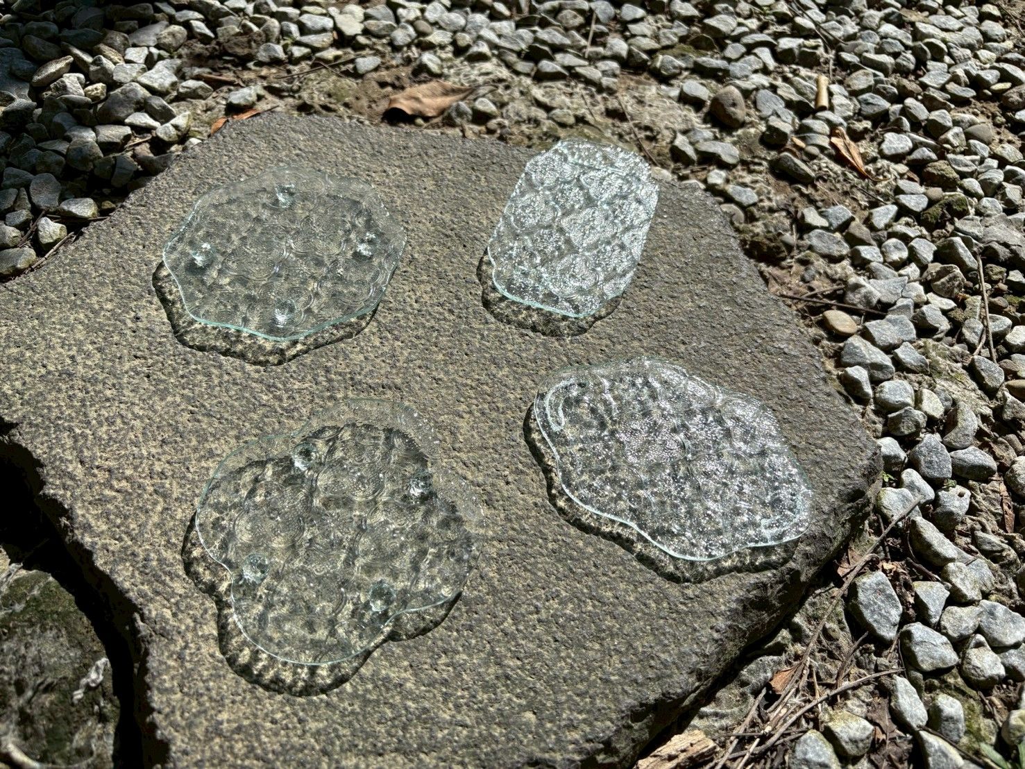 海棠壓花玻璃平盤