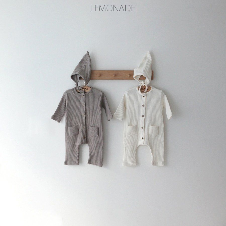 LEMONADE雙口帶爬服　衣+帽