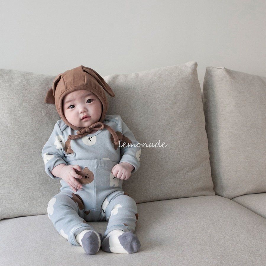 【闆自留款】LEMONADE小狗套裝　衣+帽+褲（薄款）