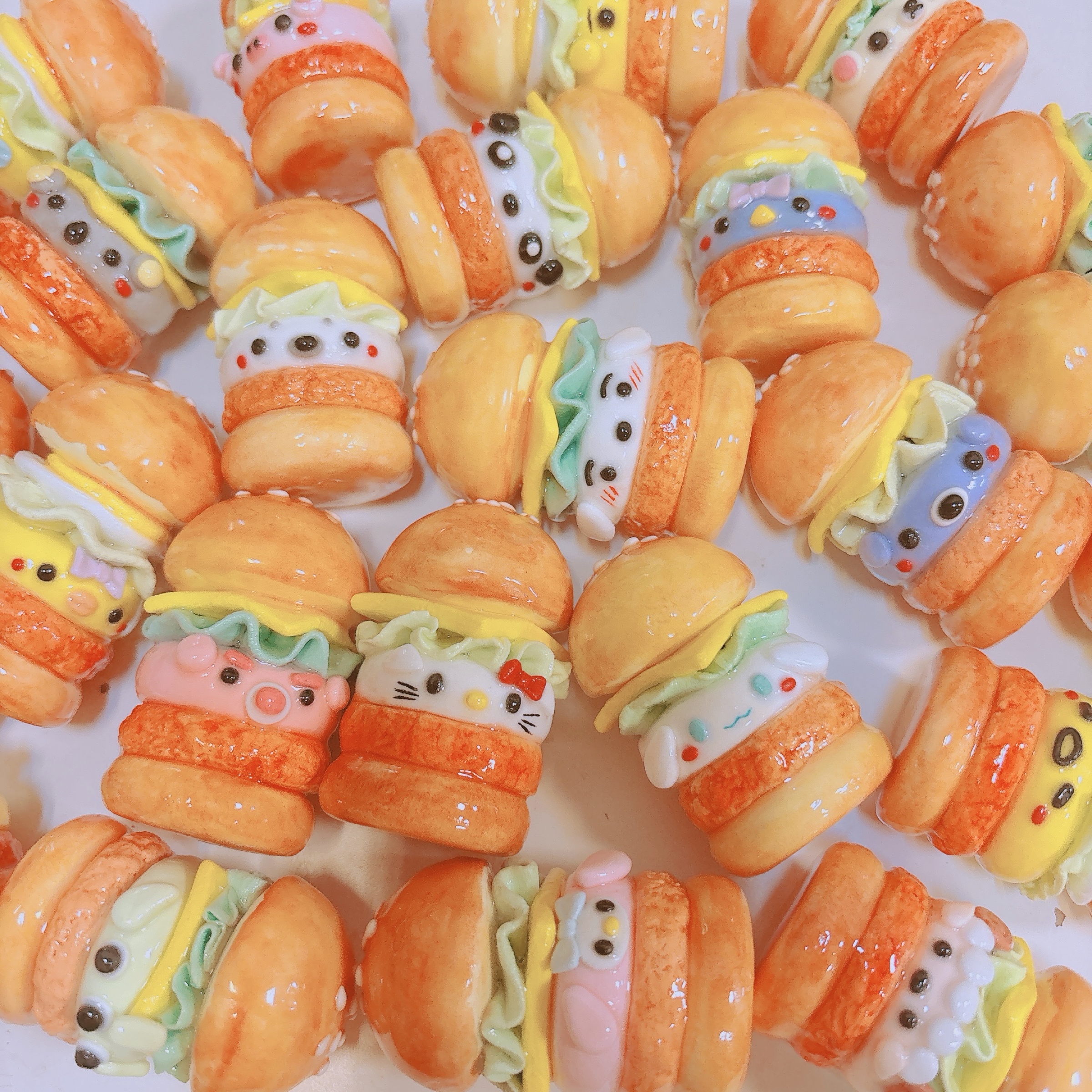 手作黏土卡通雞排漢堡吊飾🍔（可等待再下單！