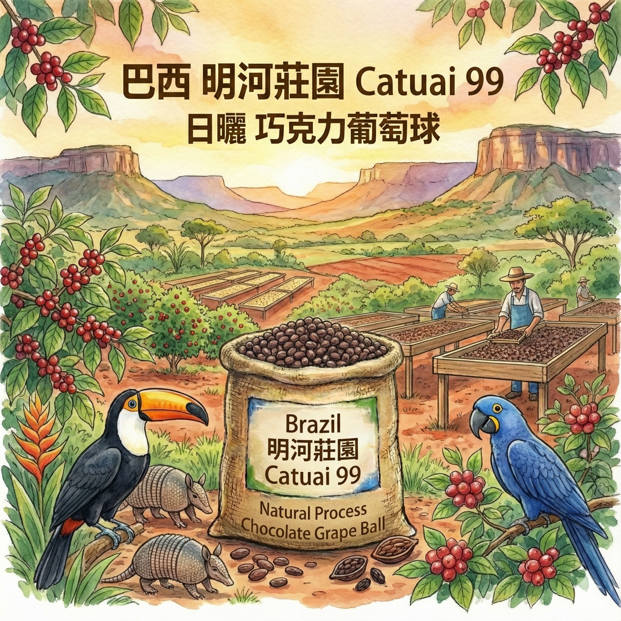 【職人陶烘】巴西 明河莊園 日曬 巧克力葡萄球