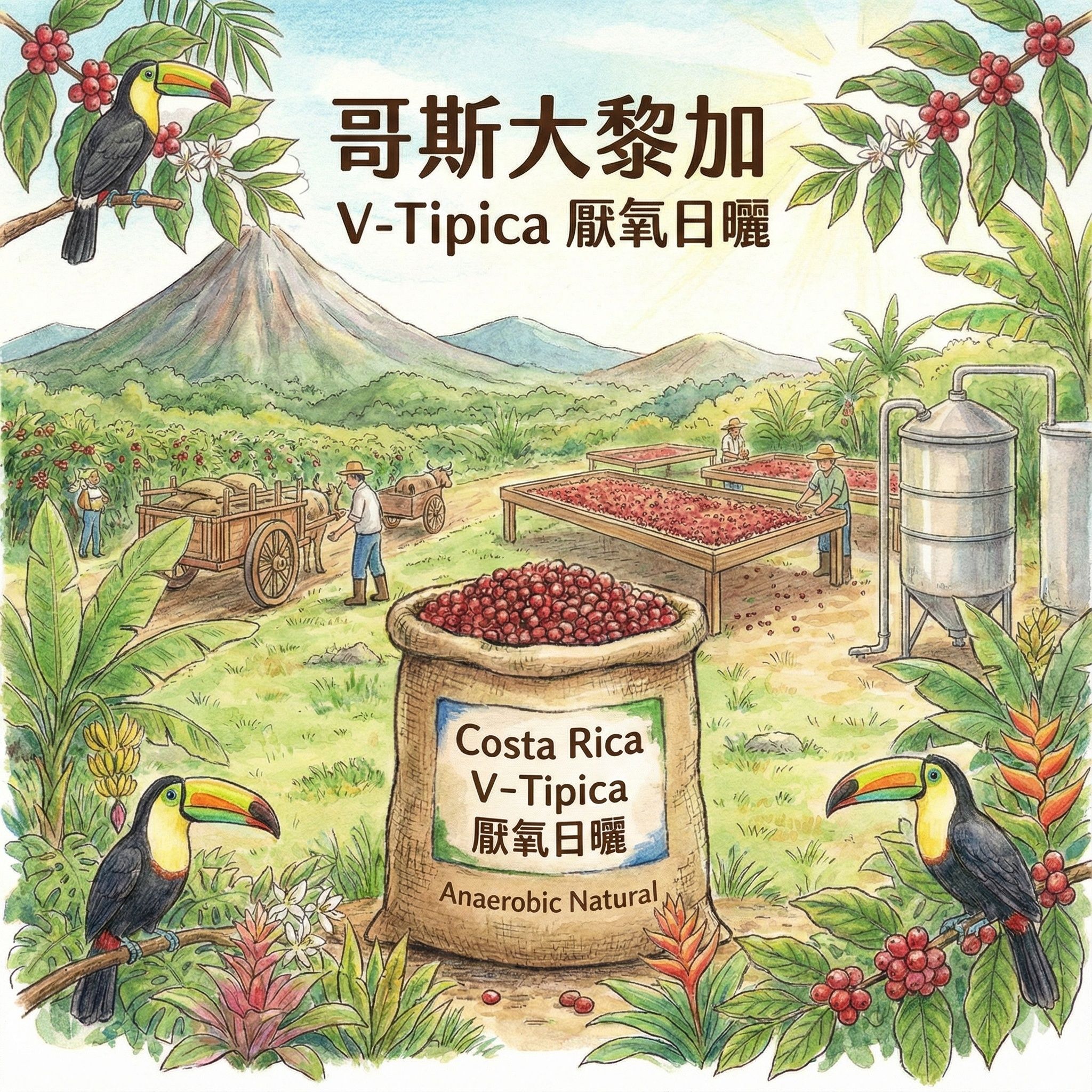 【職人陶烘】 哥斯大黎加 創新莊園 Tipica 厭氧日曬
