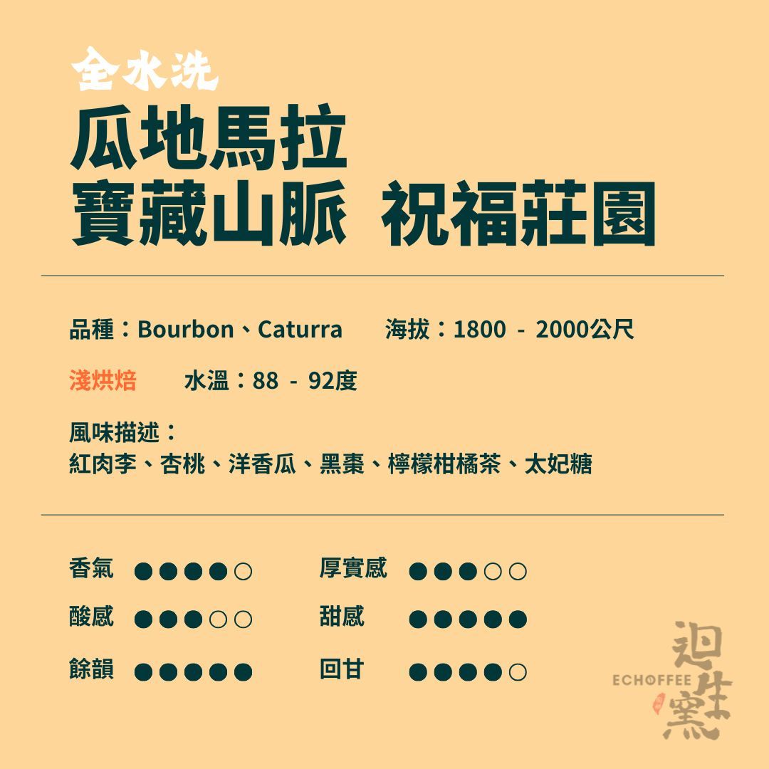 【職人陶烘】瓜地馬拉 寶藏山脈 祝福莊園 全水洗
