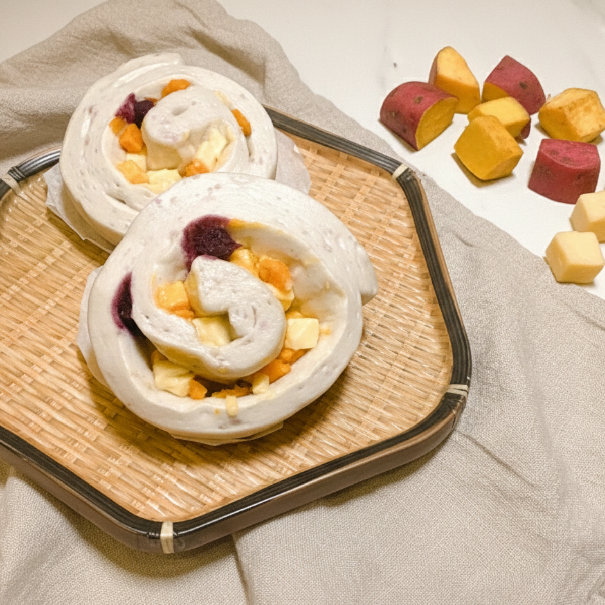 三色地瓜乳酪捲（奶素）