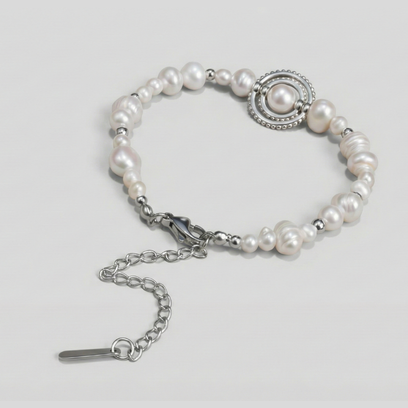 【Apsara】靈魂的脈動｜天然淡水珍珠手鍊 白金包銅 串珠設計 氣質百搭