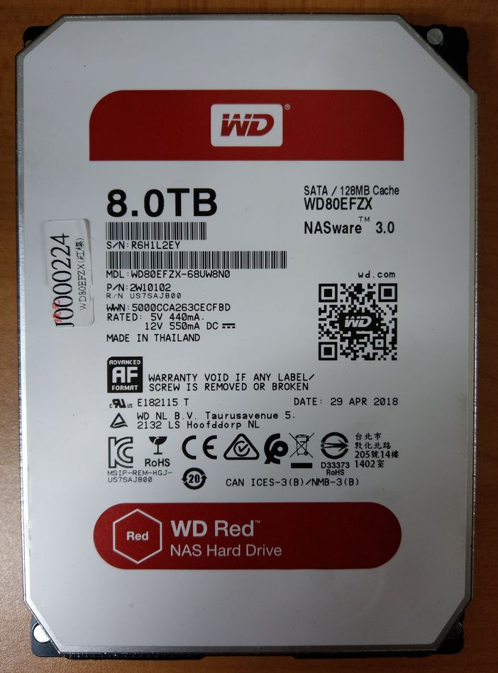 2. WD 3.5吋 5400轉 8TB NAS硬碟