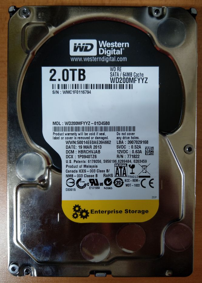 4. WD 3.5吋 7200轉 2TB 硬碟