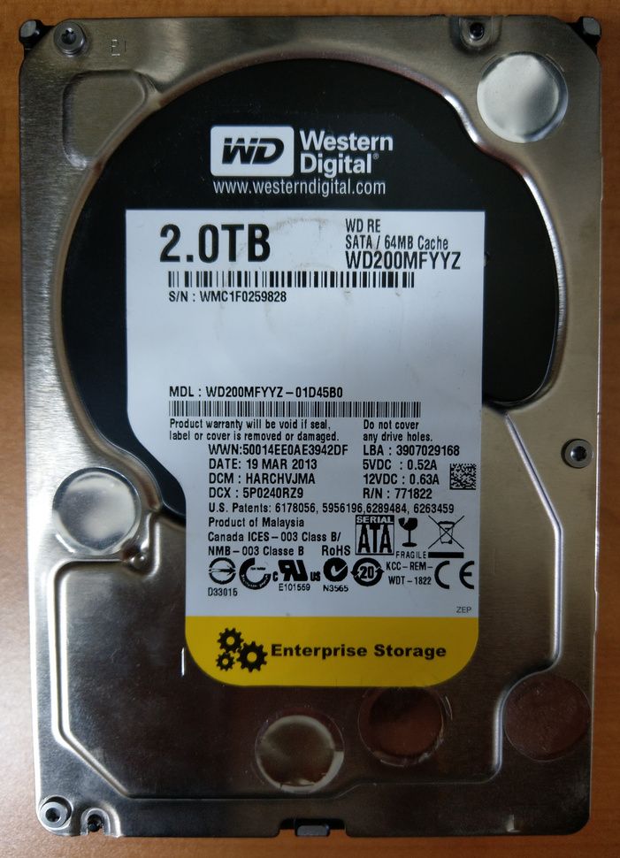 5. WD 3.5吋 7200轉 2TB 硬碟