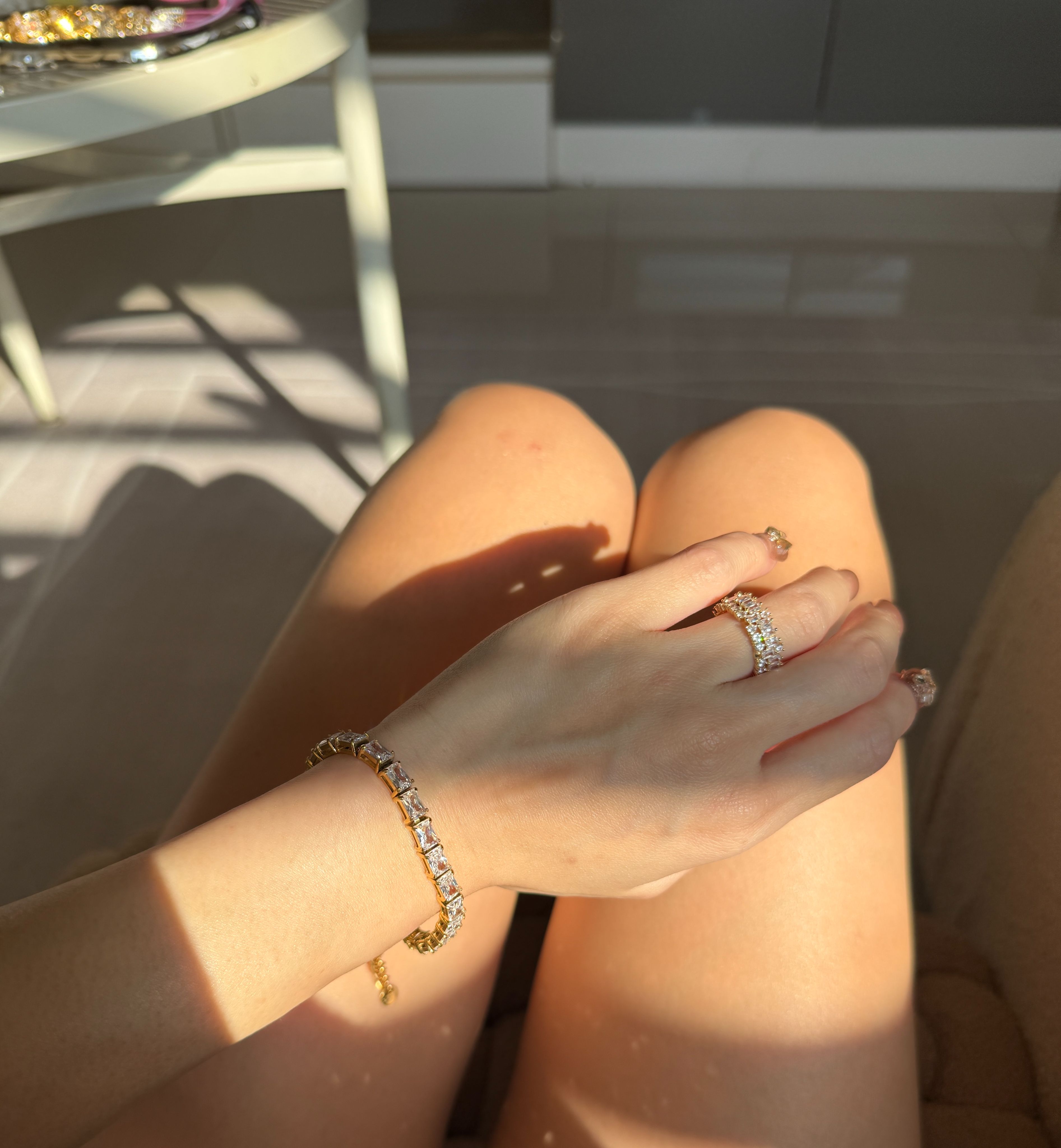 交錯排列層次感碎鑽開口戒