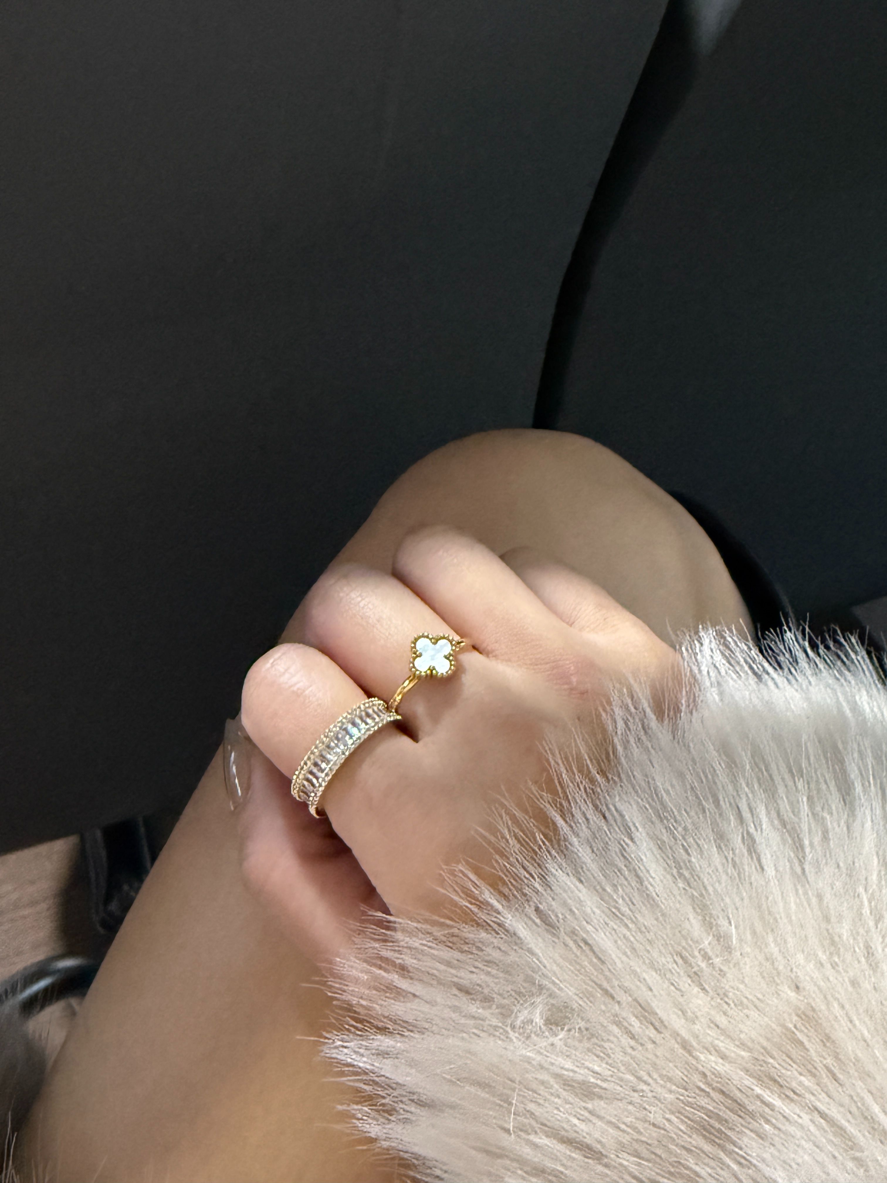 輕奢滿鑽鑲嵌可調式戒指