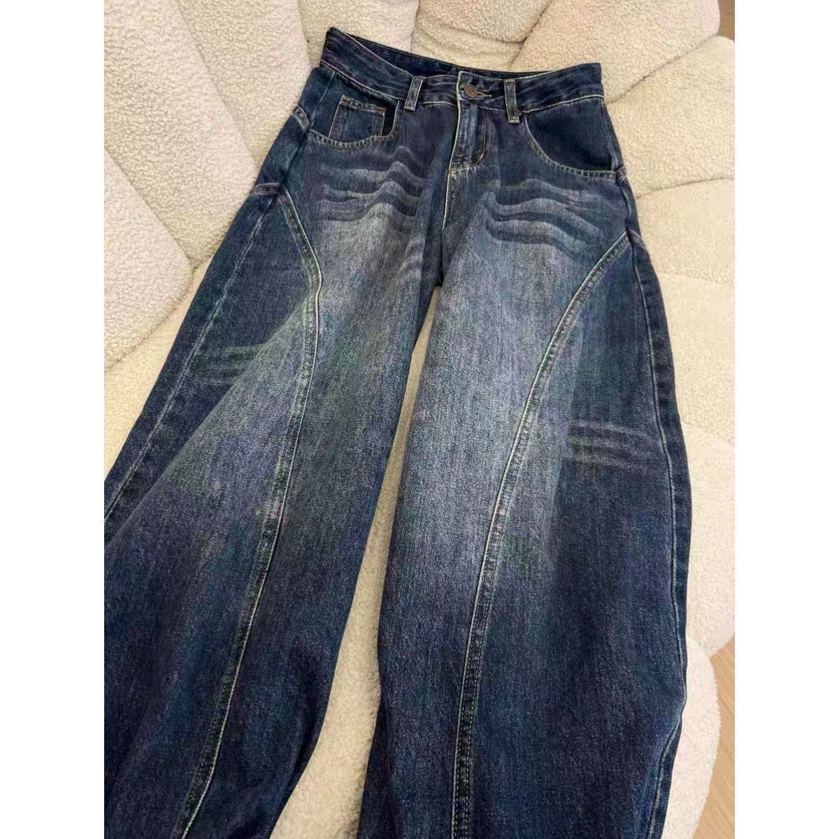 秋冬必入-美式復古水洗彎刀牛仔褲୨୧ ̊小個子