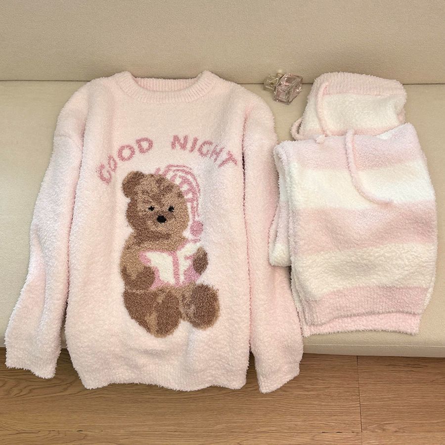 韓系粉嫩嫩小熊睡衣套裝୨୧ ̊