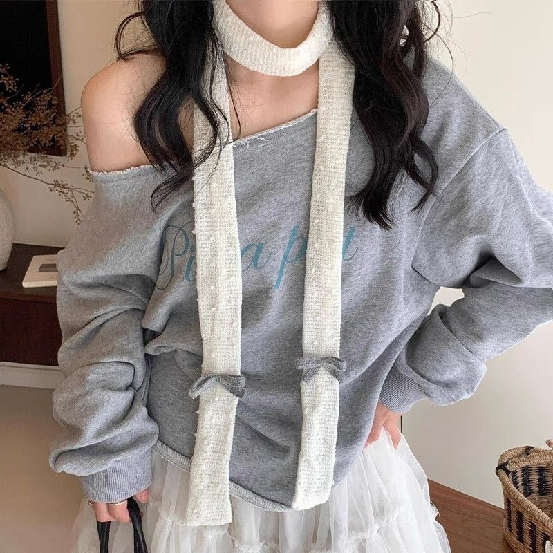 韓系萌萌波點蝴蝶結圍巾୨୧ ̊。兩色