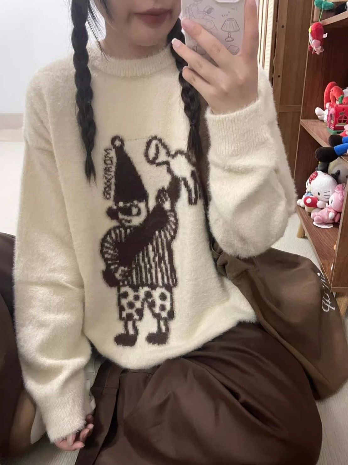 日系奶呼呼水貂絨針織毛衣୨୧ ̊。