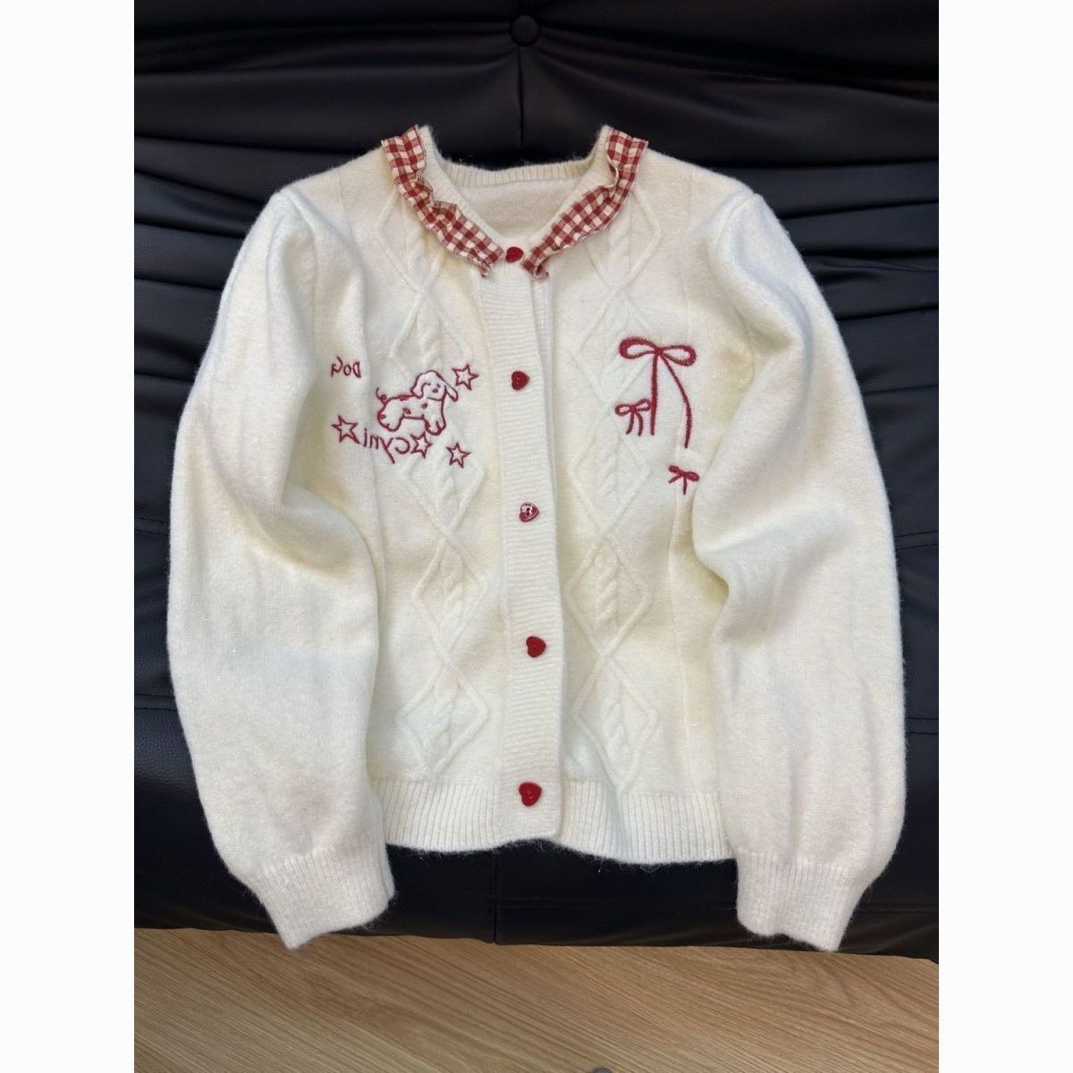 新年狗狗蝴蝶結針織毛衣୨୧ ̊。