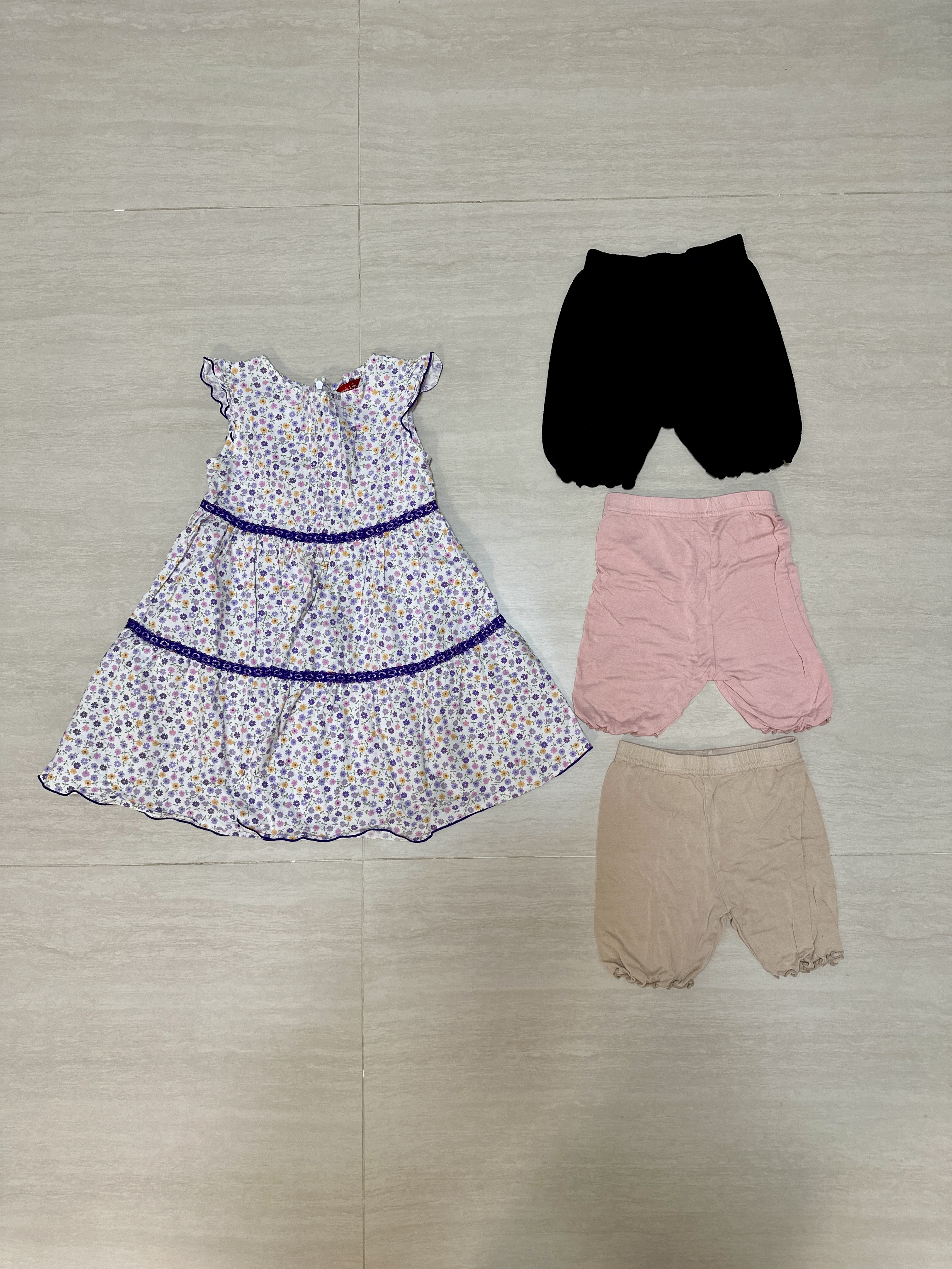 Anny-slife碎花浪漫圓裙+3件安全褲