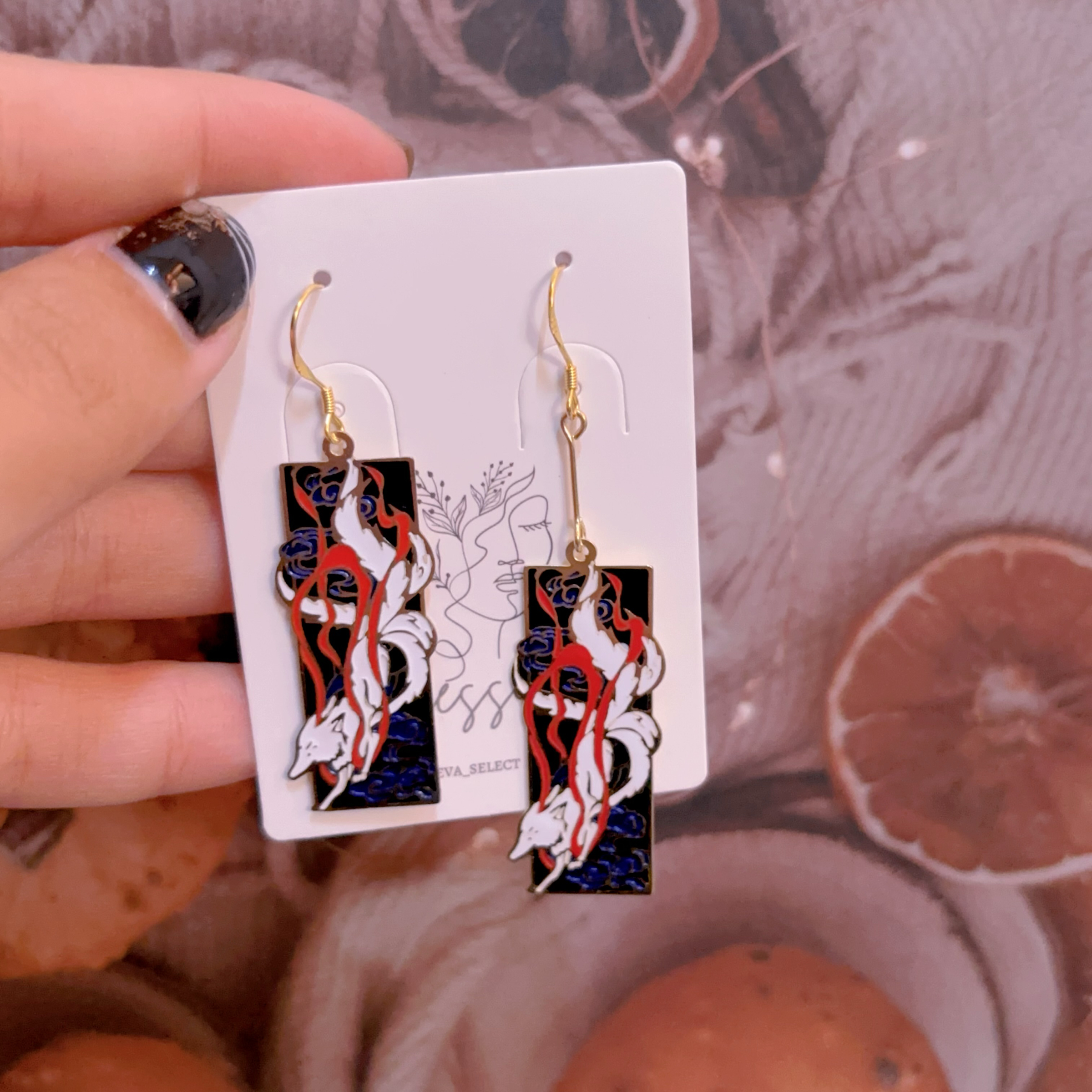 九尾狐不對稱耳環