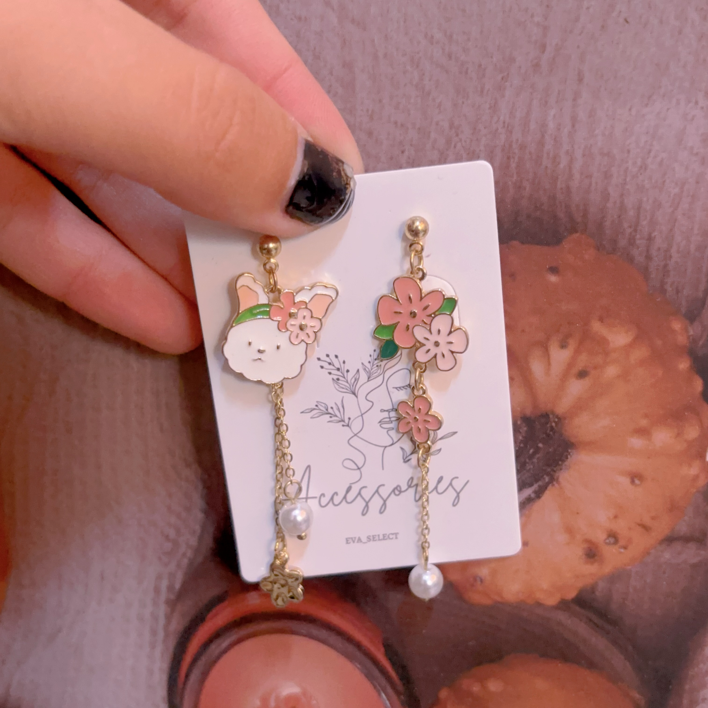 花兔兔不對稱耳環