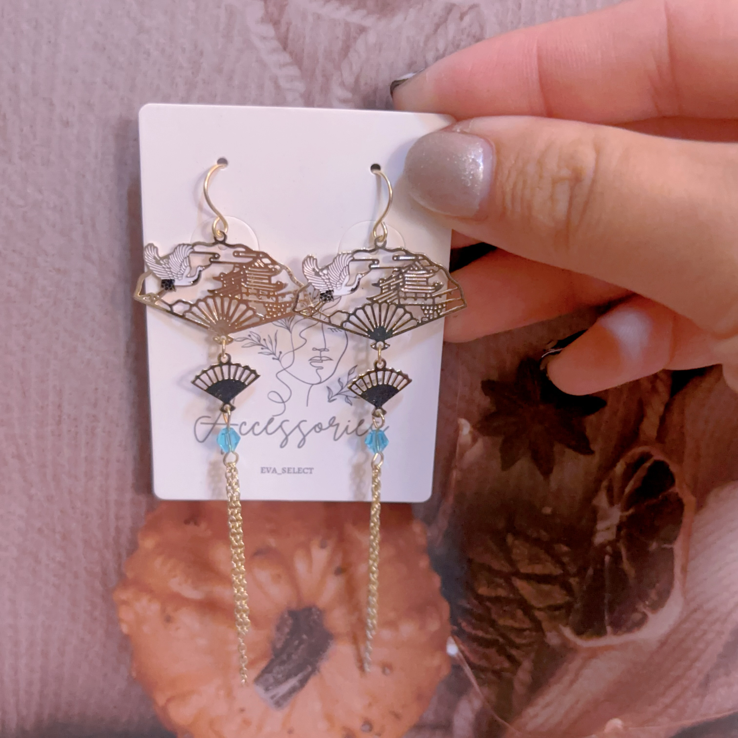 新中式仙鶴扇子